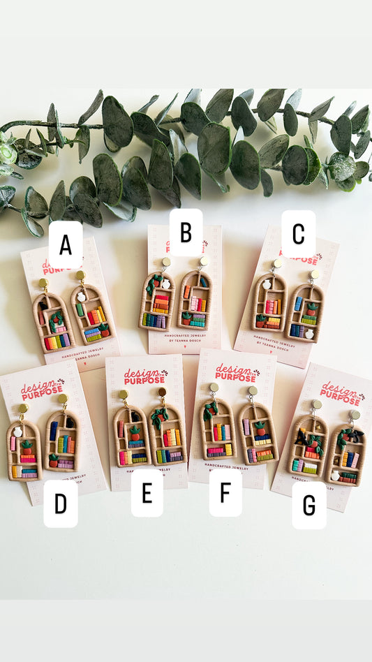 Bookshelf Earrings