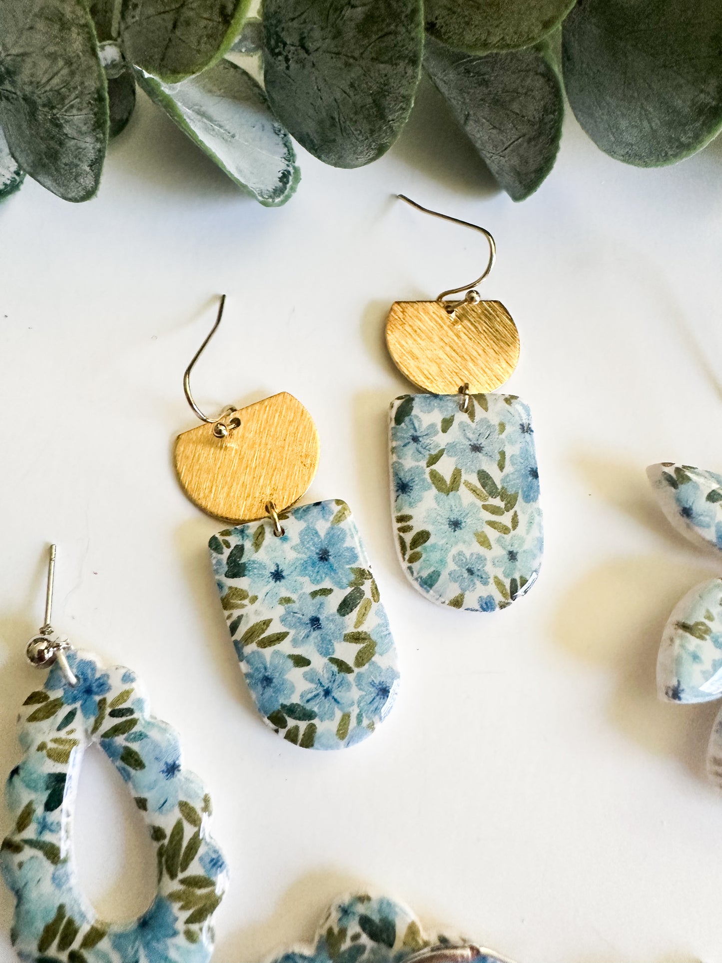 Blue Floral Earrings