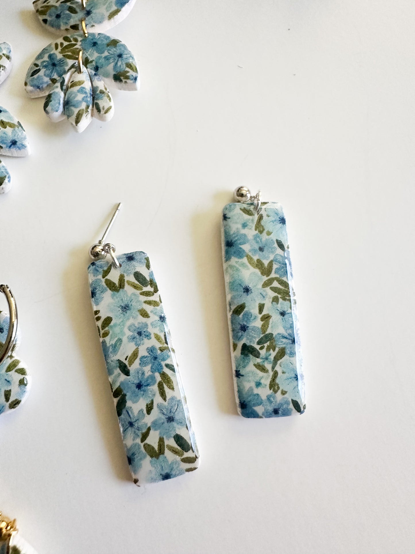 Blue Floral Earrings