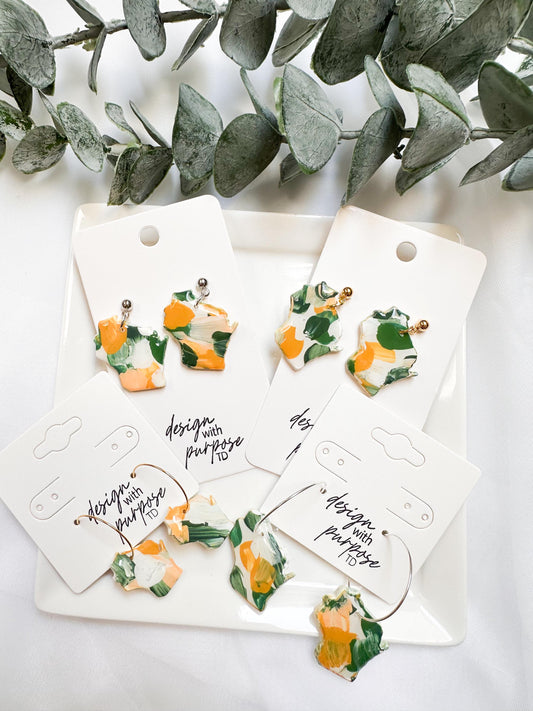 Hand Painted Green Bay Packers Earrings