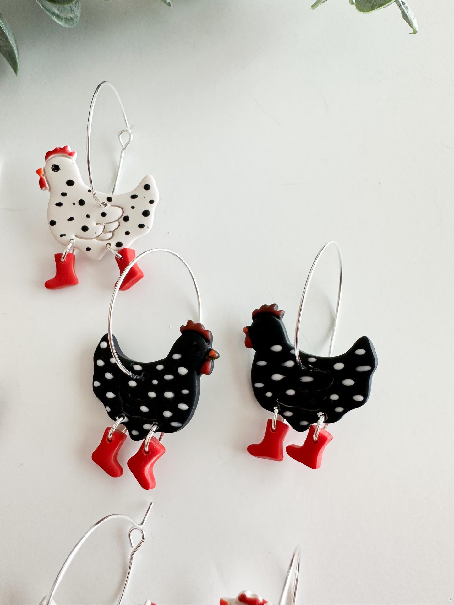 Chicken with Boots Earrings