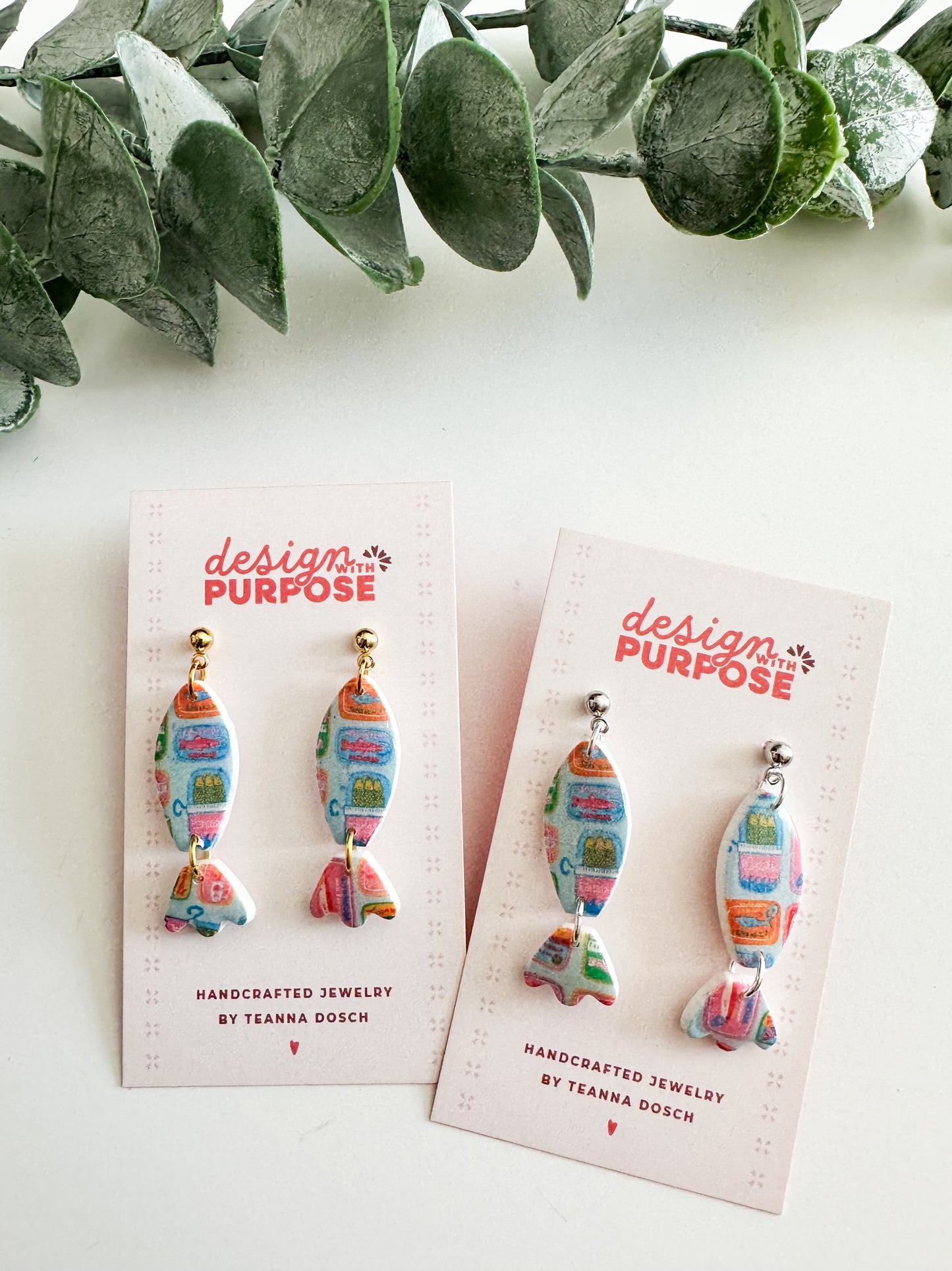 Sardine Print Earrings
