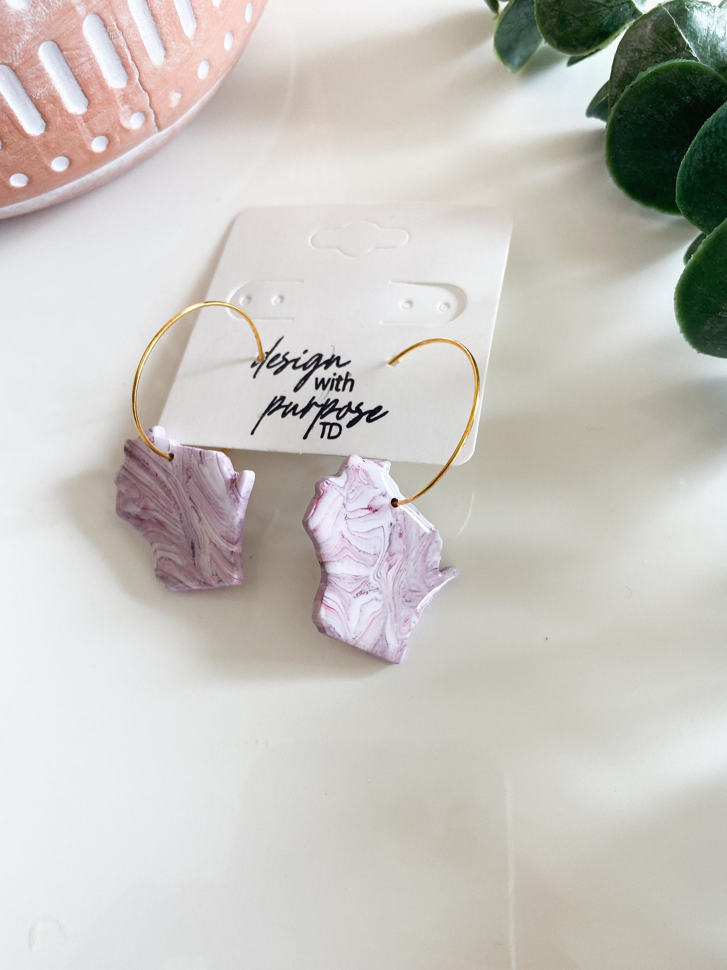 Hand Painted Wisconsin Badgers Earrings