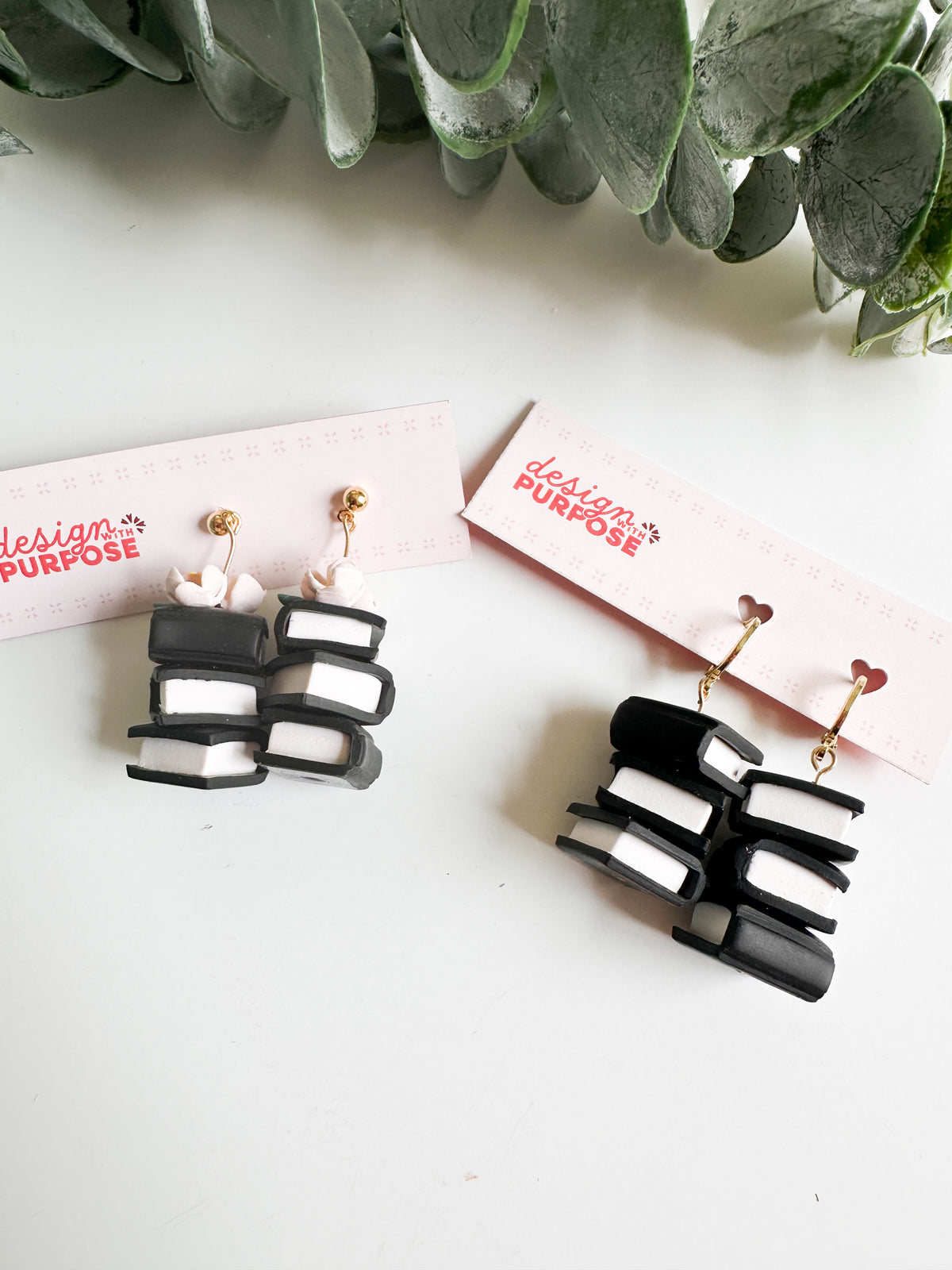 Floral Book Stack Earrings