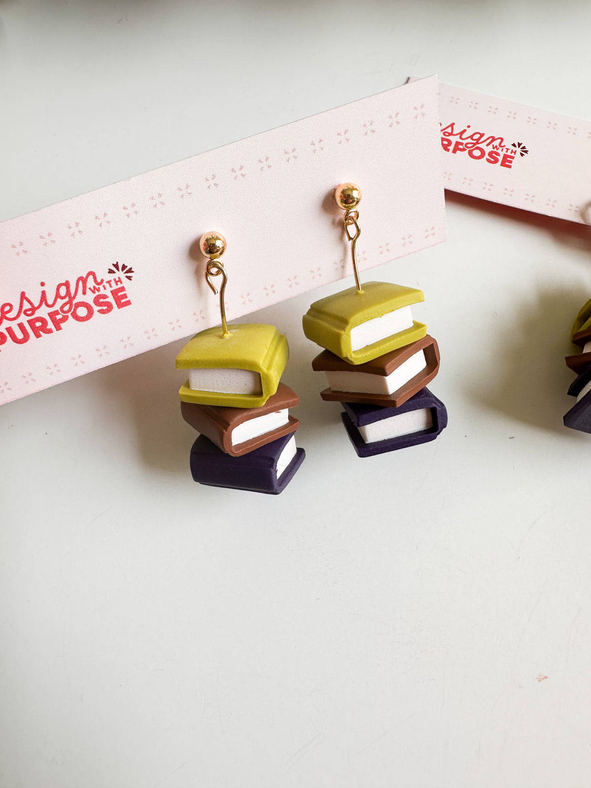 Floral Book Stack Earrings