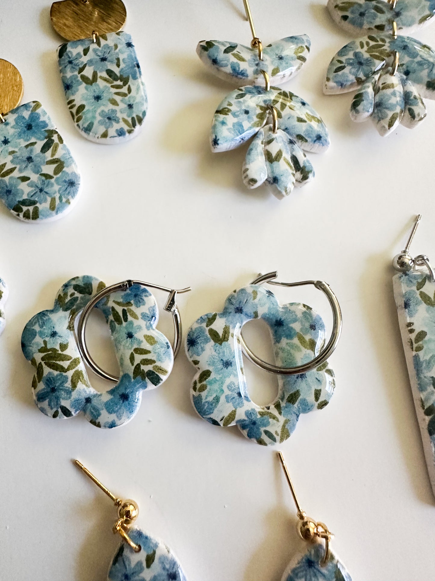 Blue Floral Earrings