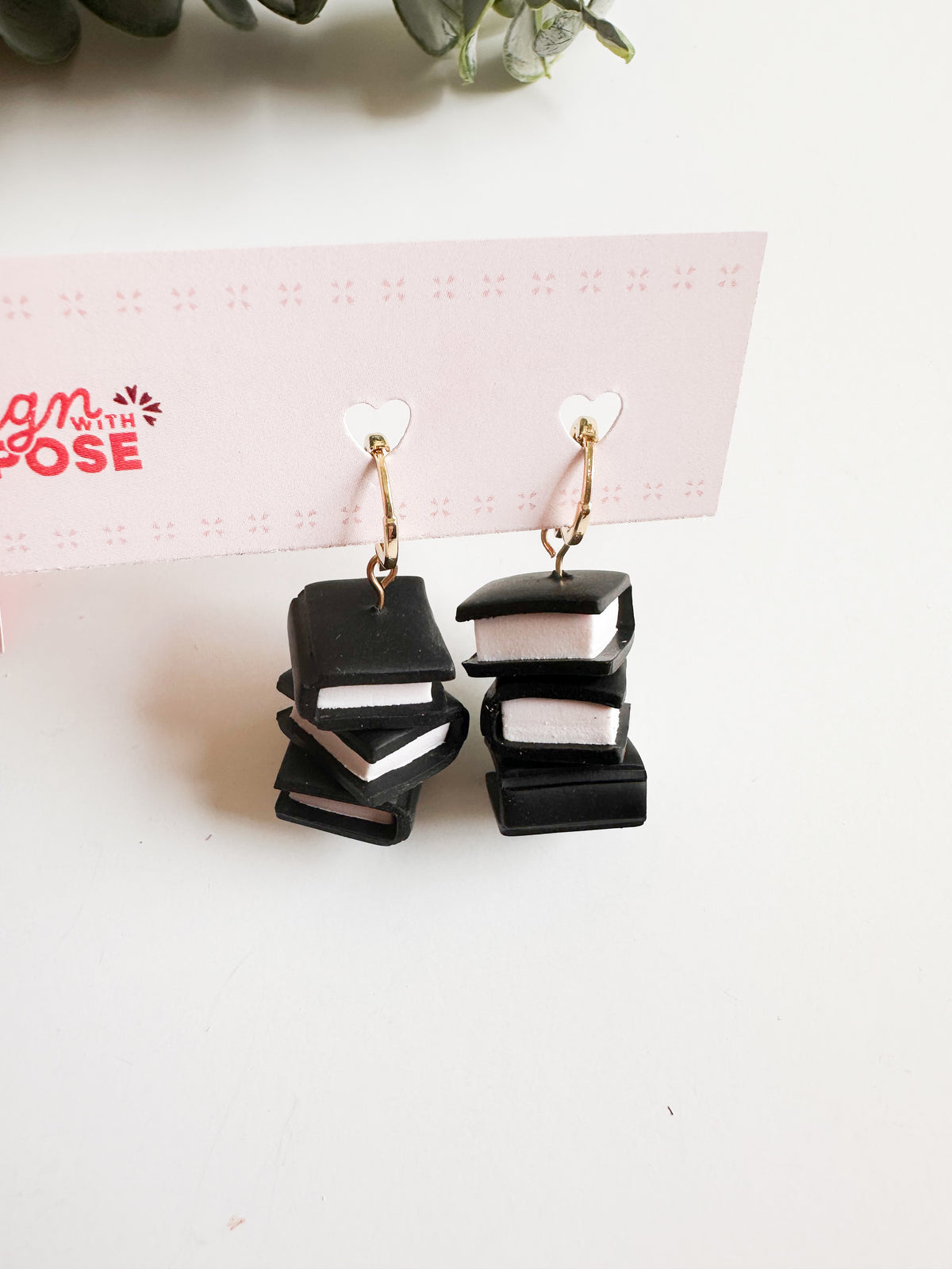 Floral Book Stack Earrings