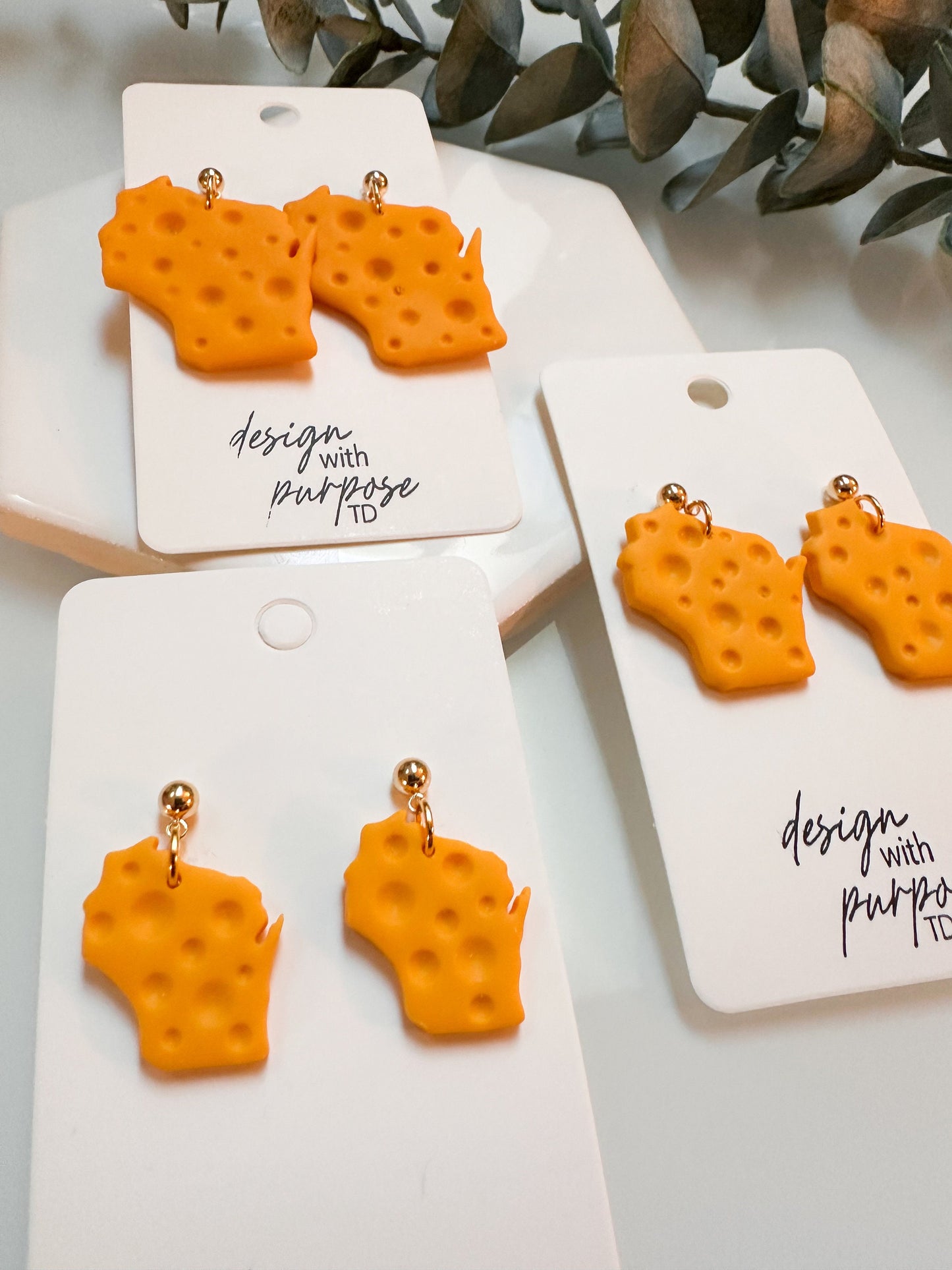 Cheese Head Green Bay Packers Earrings