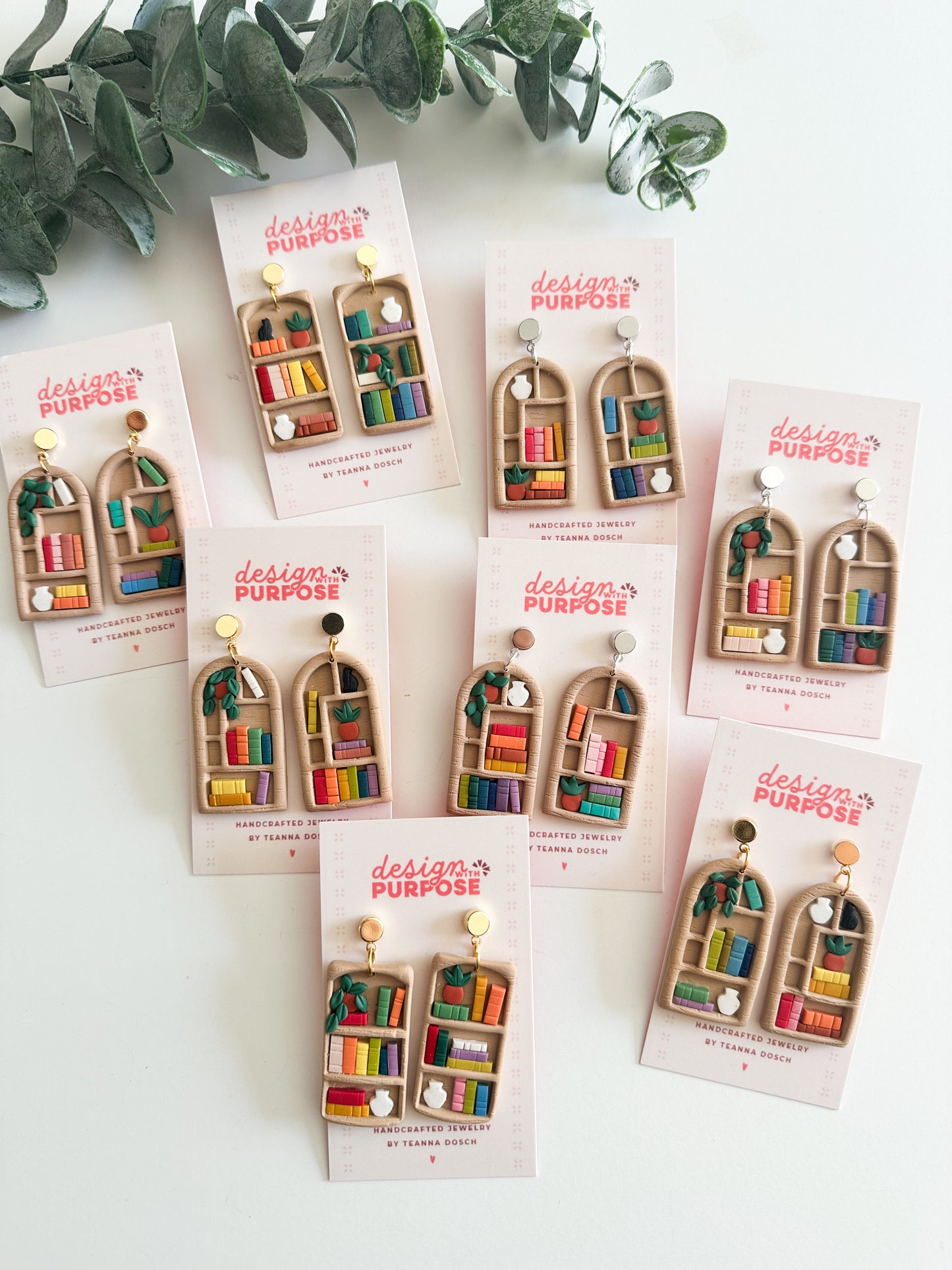 Bookshelf Earrings