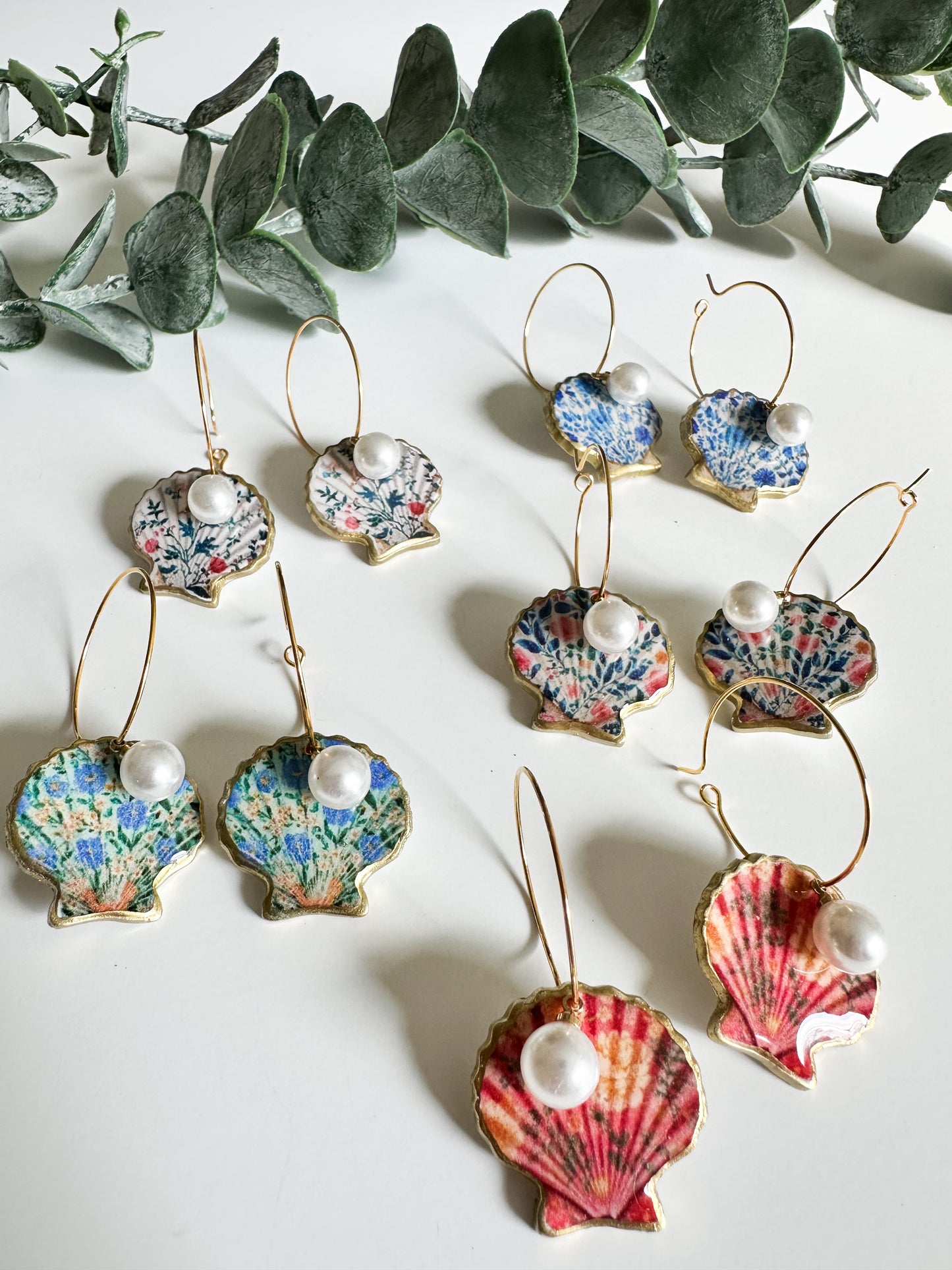 Vintage Pattern Shell Earrings