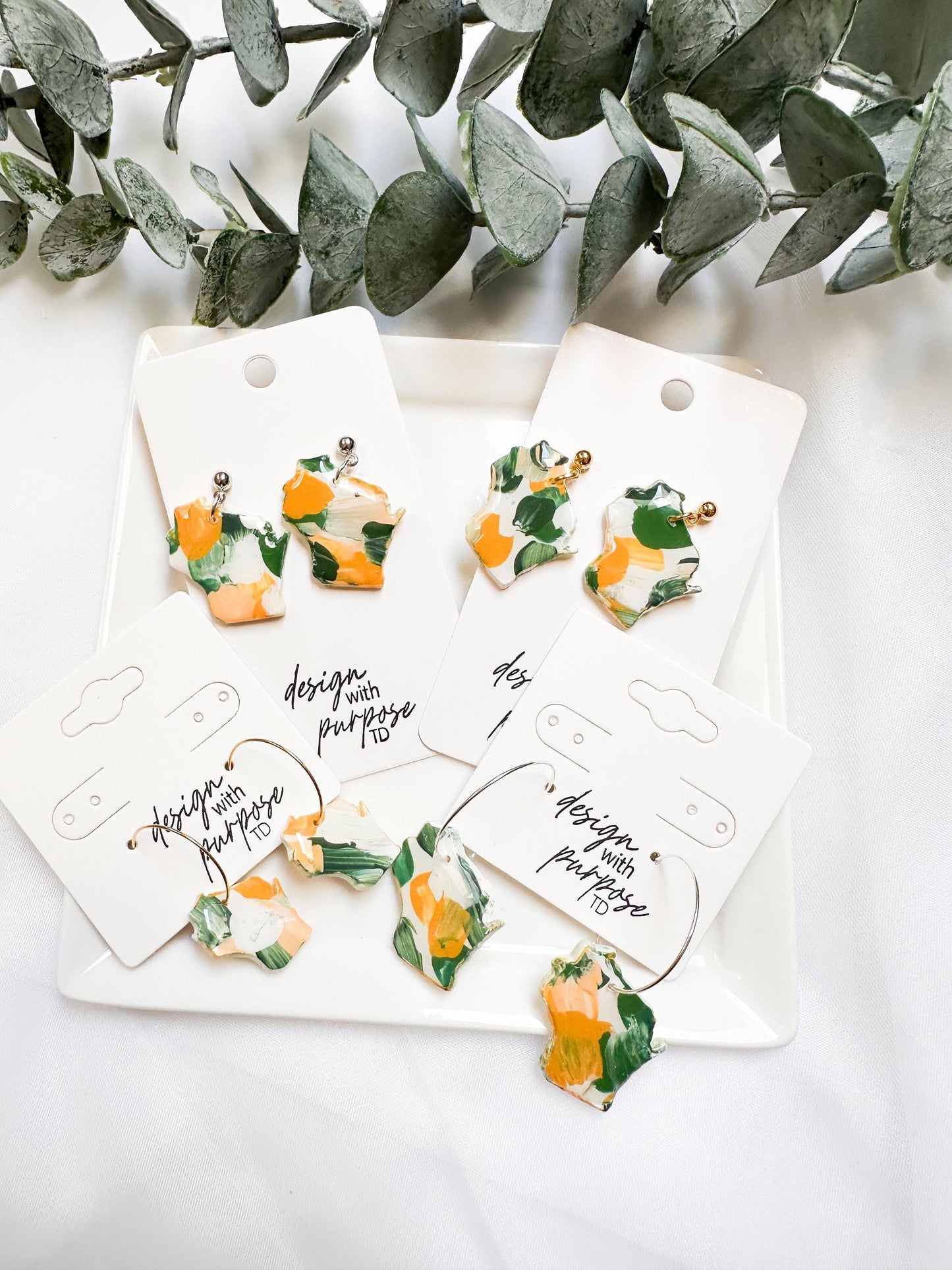 Hand Painted Green Bay Packers Earrings