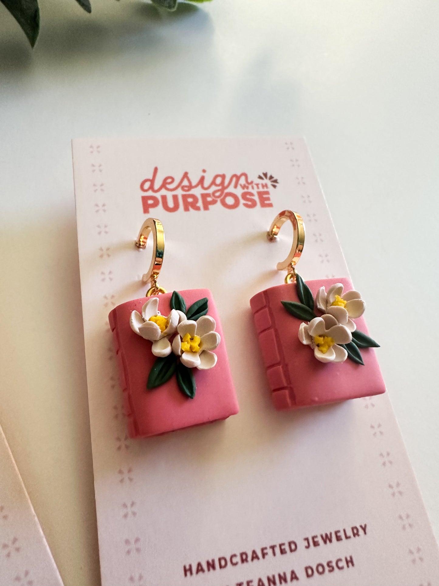 Floral Book Earrings