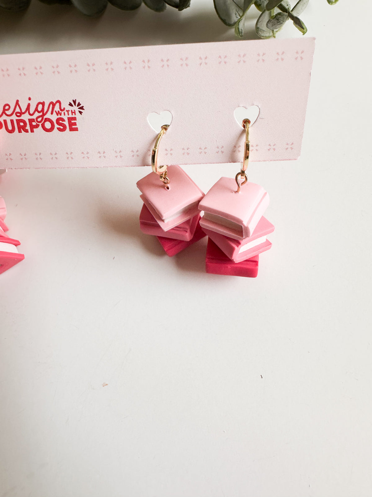 Floral Book Stack Earrings