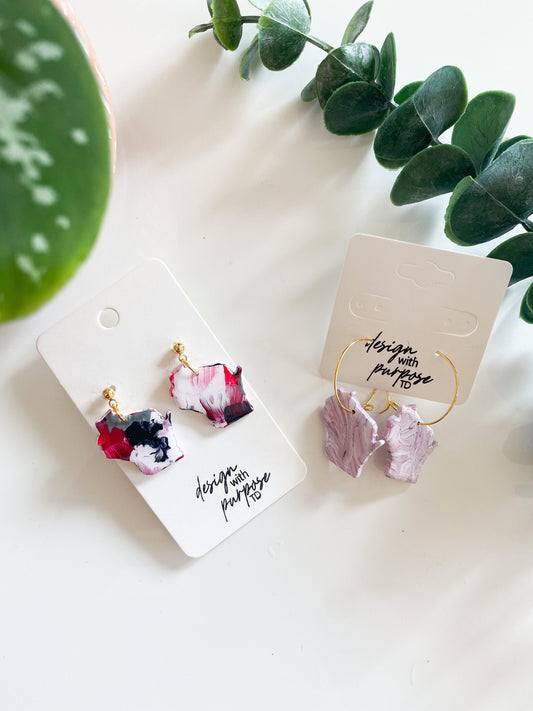 Hand Painted Wisconsin Badgers Earrings