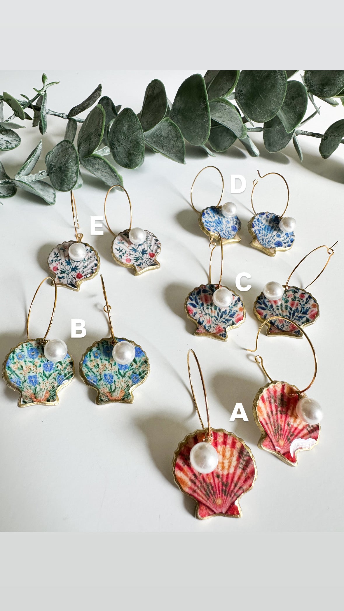 Vintage Pattern Shell Earrings