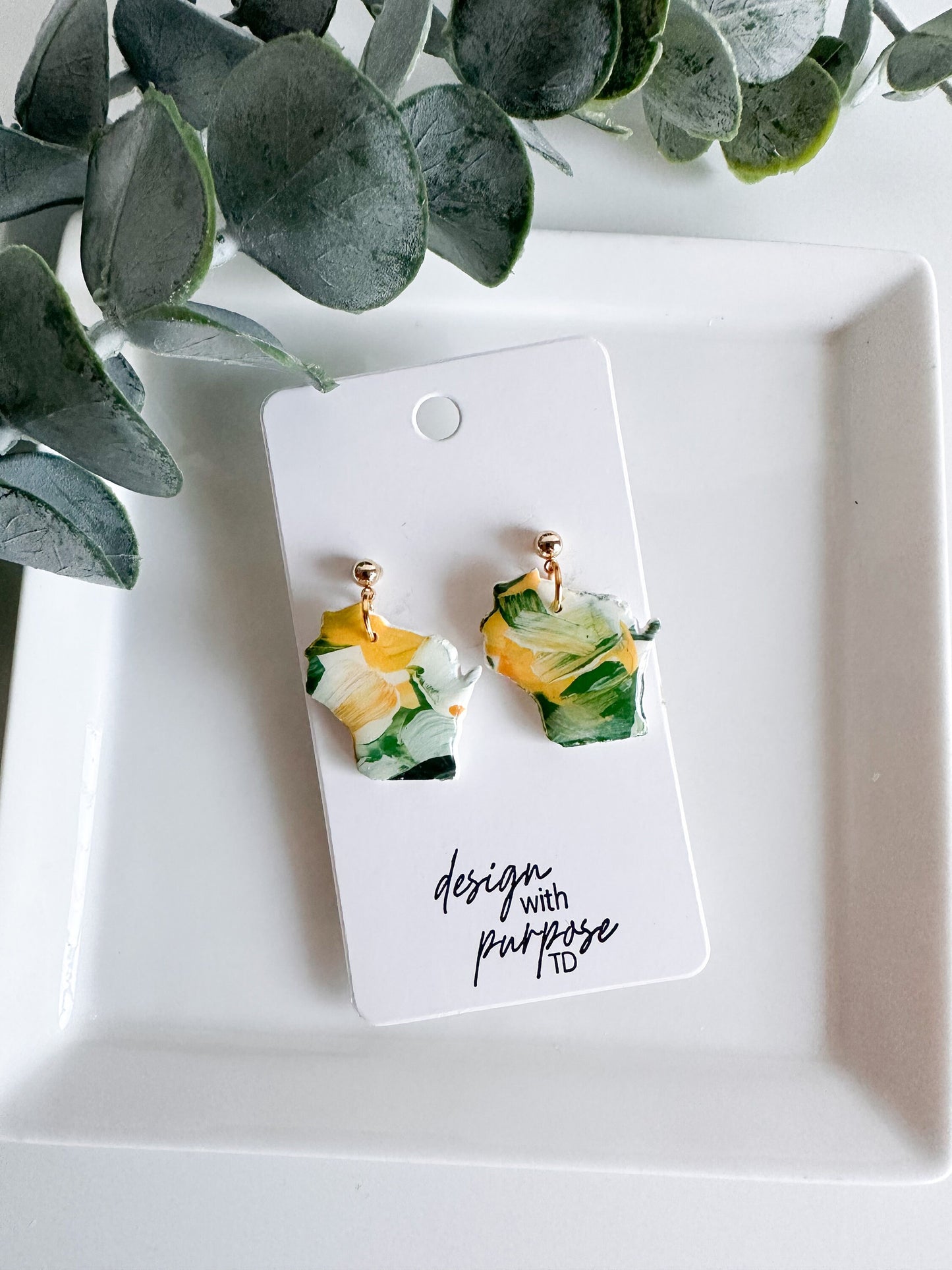 Hand Painted Green Bay Packers Earrings