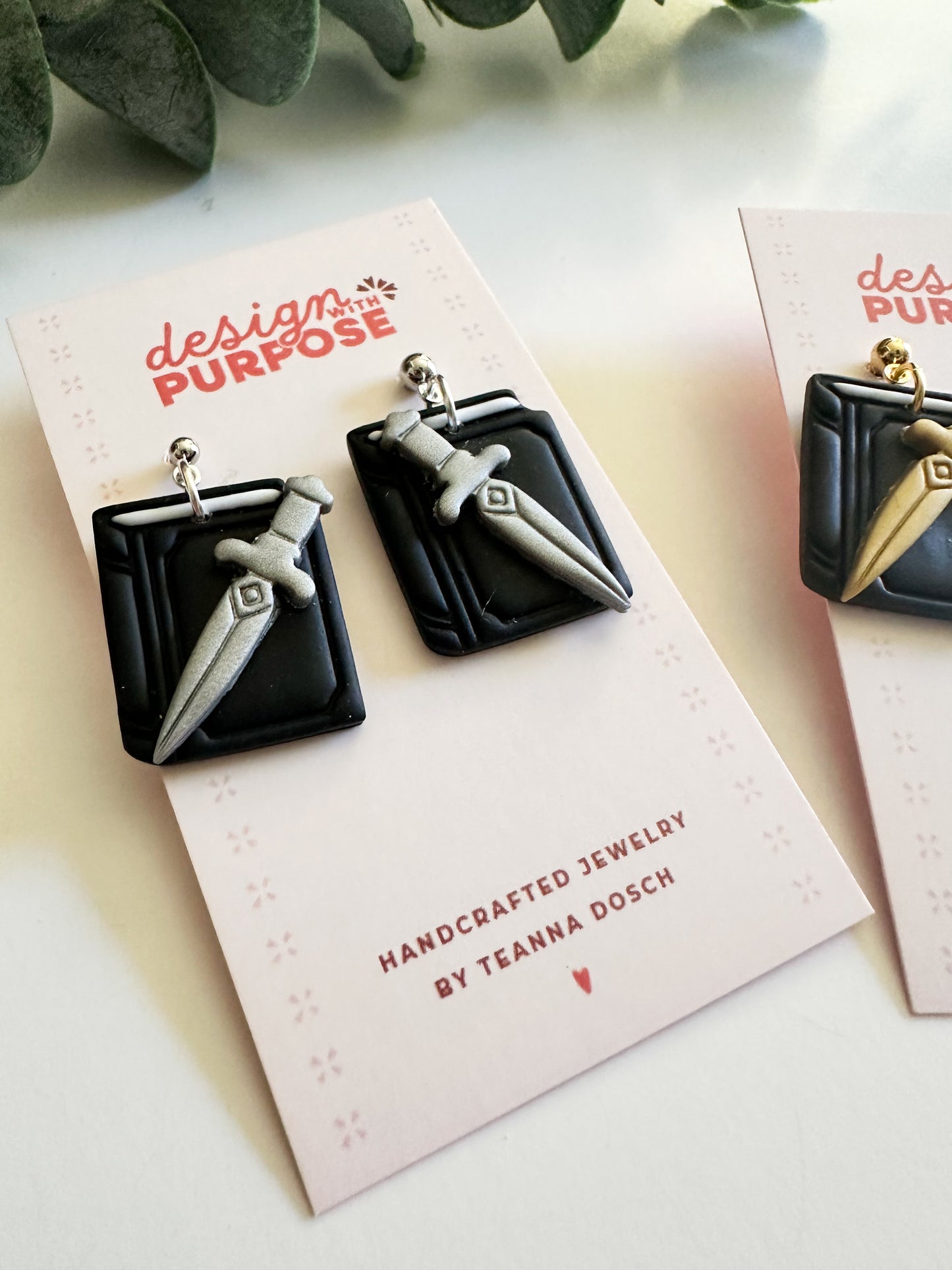 Sword Book Earrings