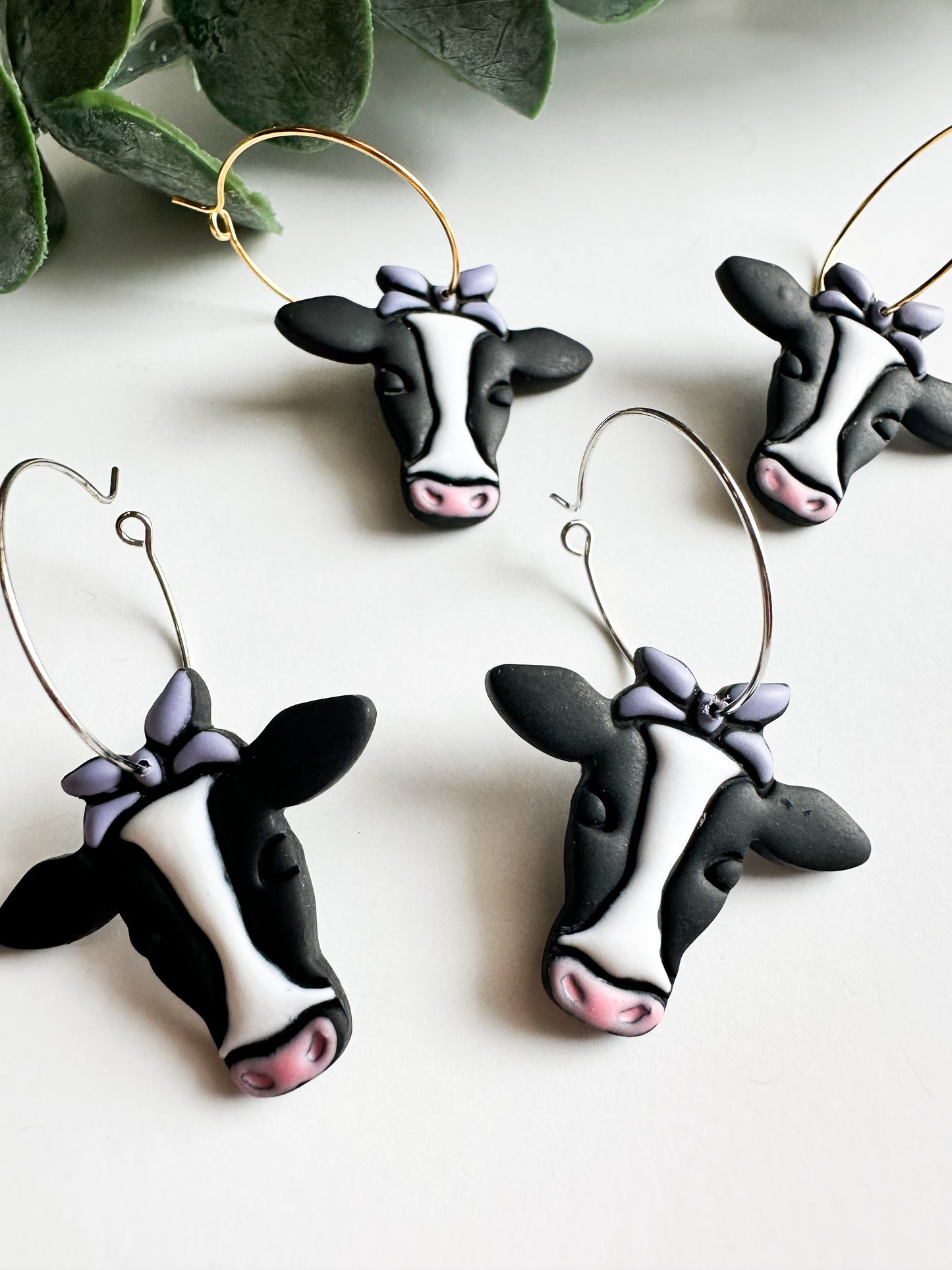 Cow Bow Earrings