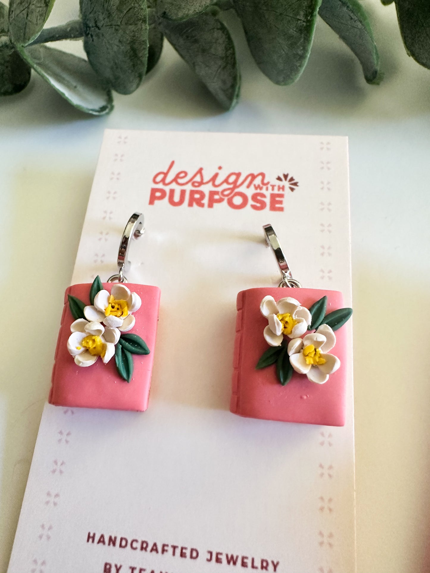 Floral Book Earrings