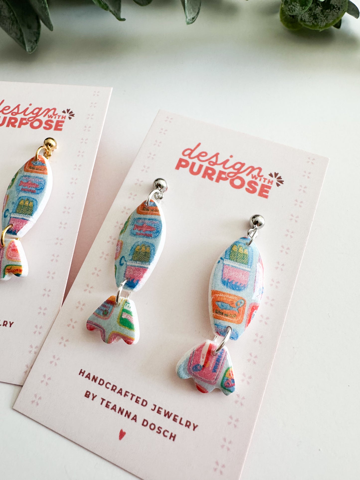 Sardine Print Earrings