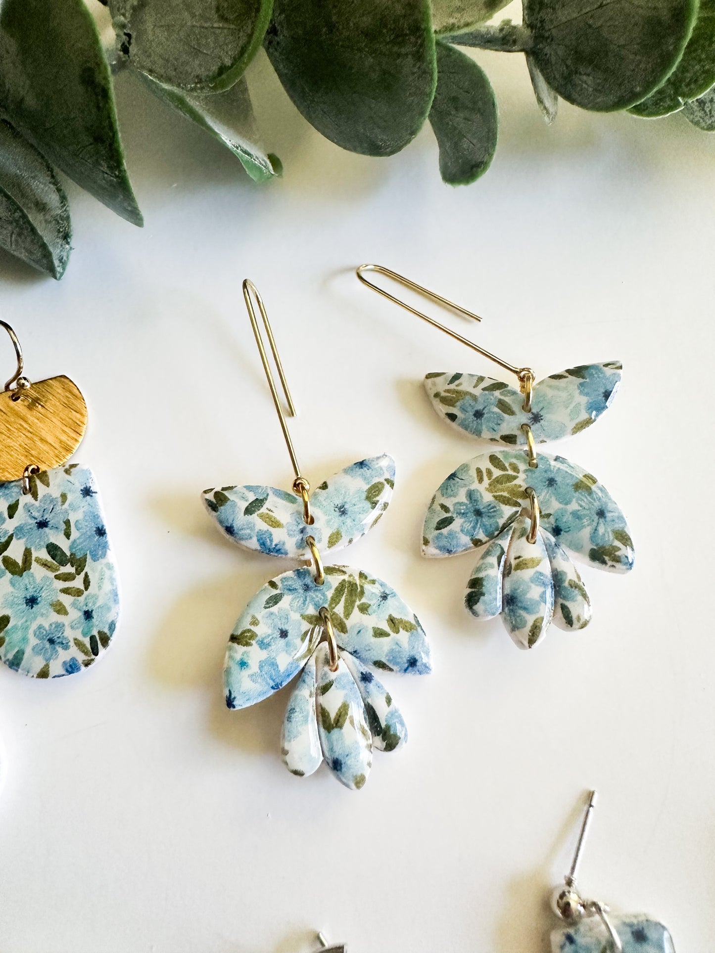 Blue Floral Earrings