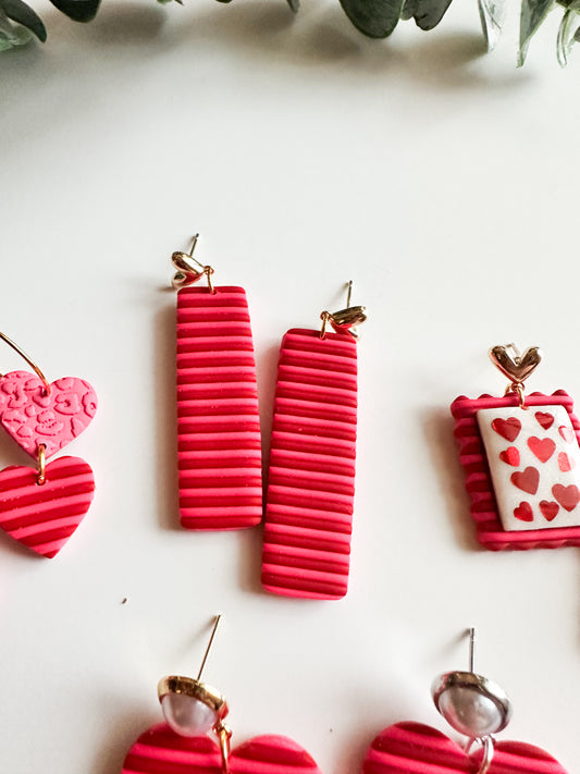 Valentines Stripe Dangles