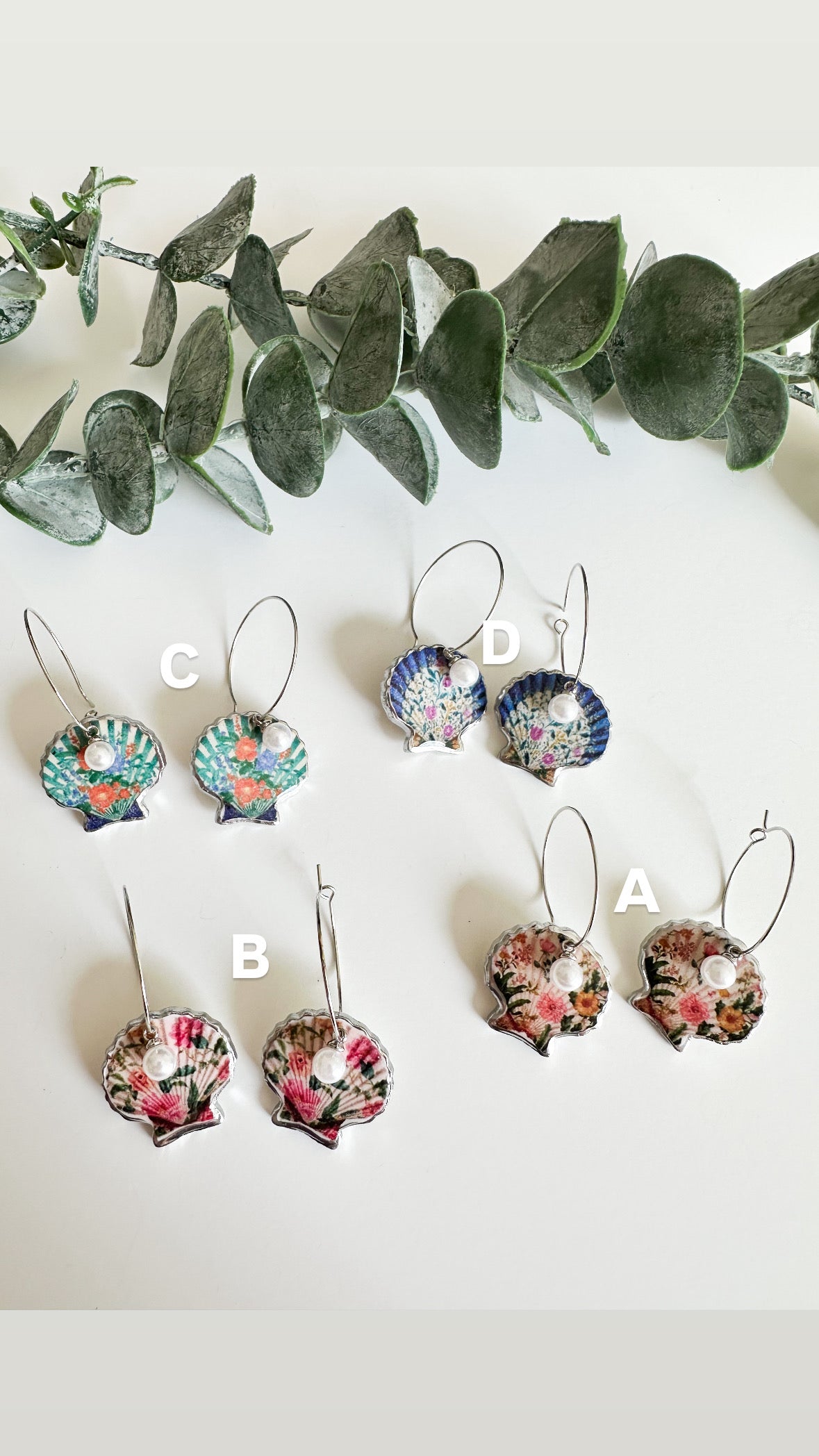 Vintage Pattern Shell Earrings