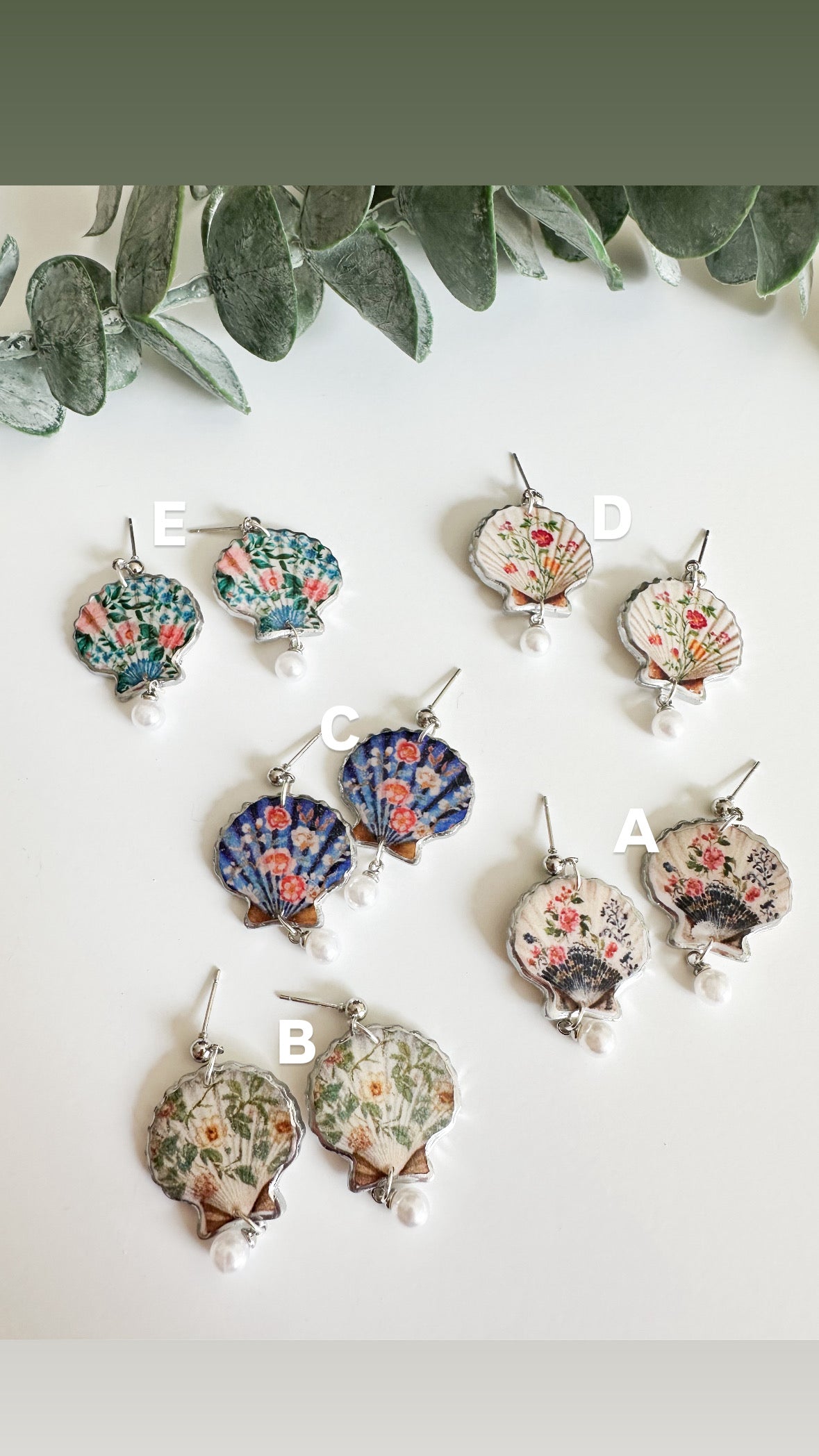 Vintage Pattern Shell Earrings