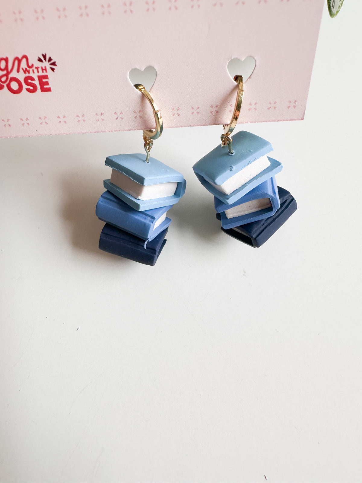Floral Book Stack Earrings