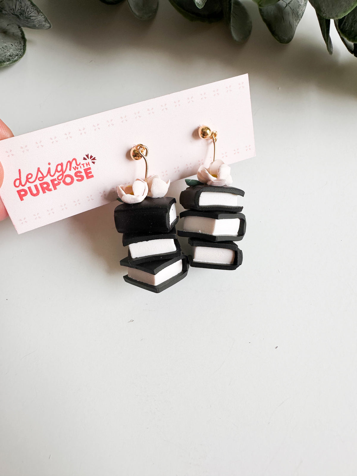 Floral Book Stack Earrings