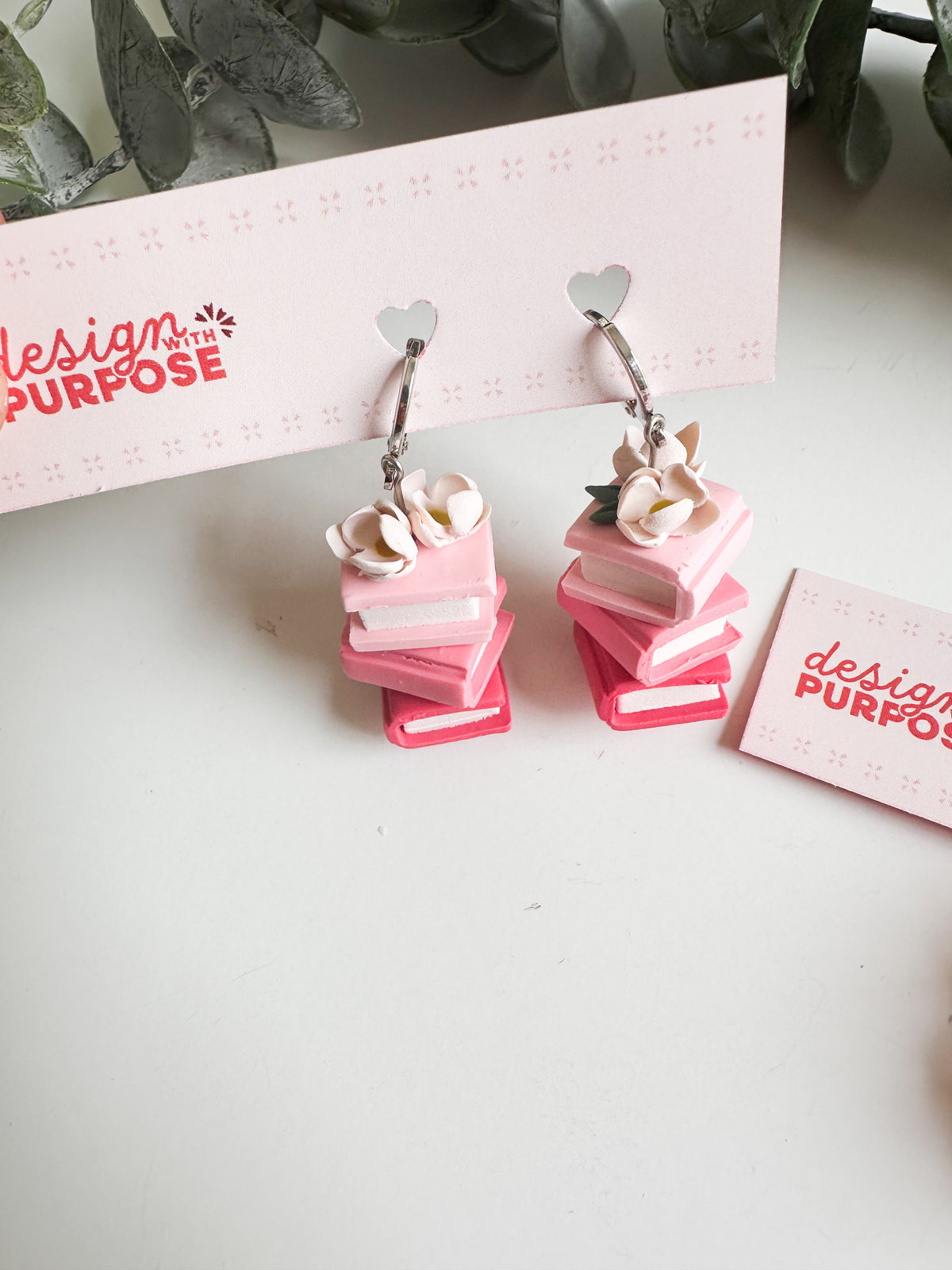 Floral Book Stack Earrings