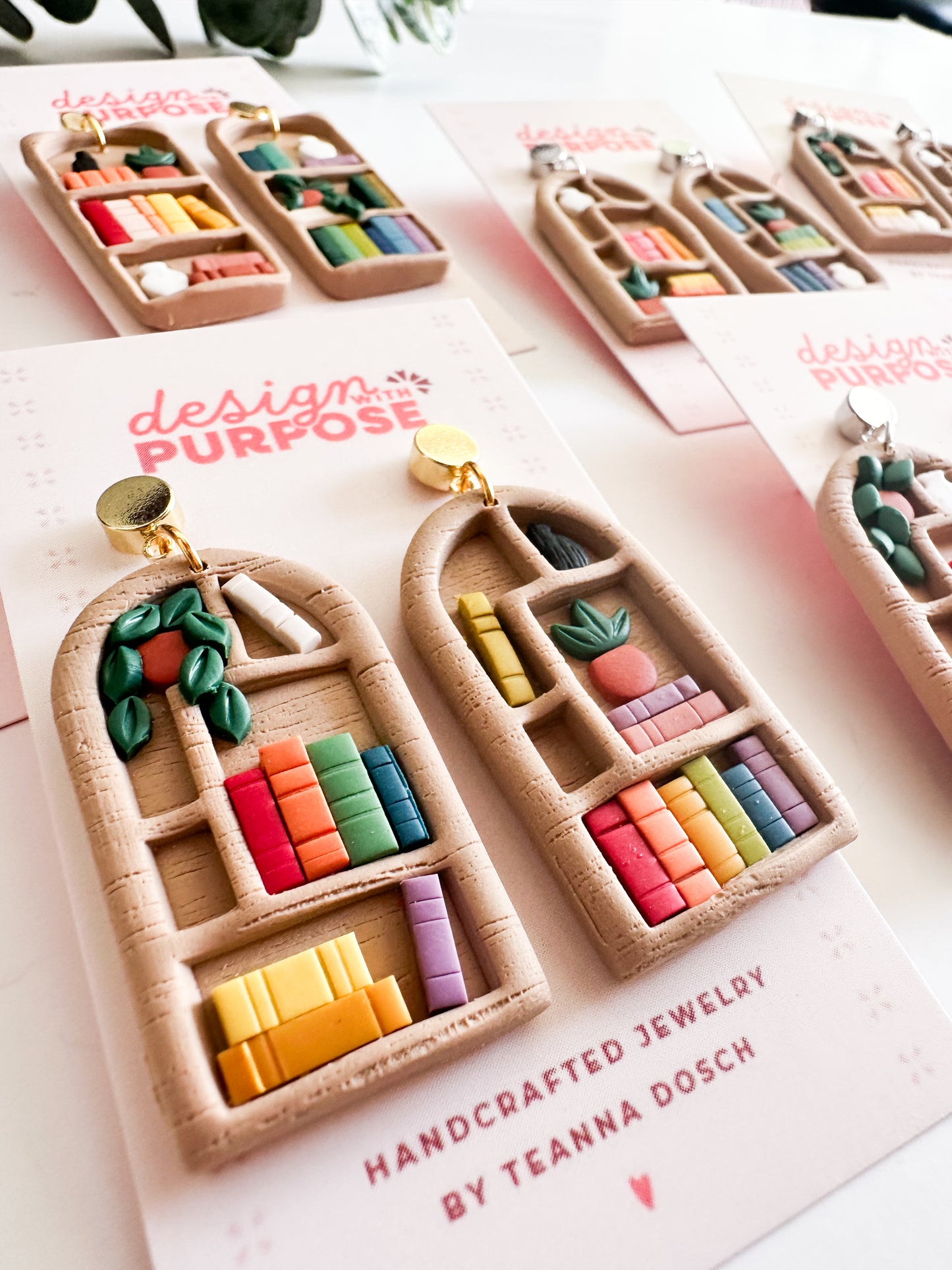 Bookshelf Earrings