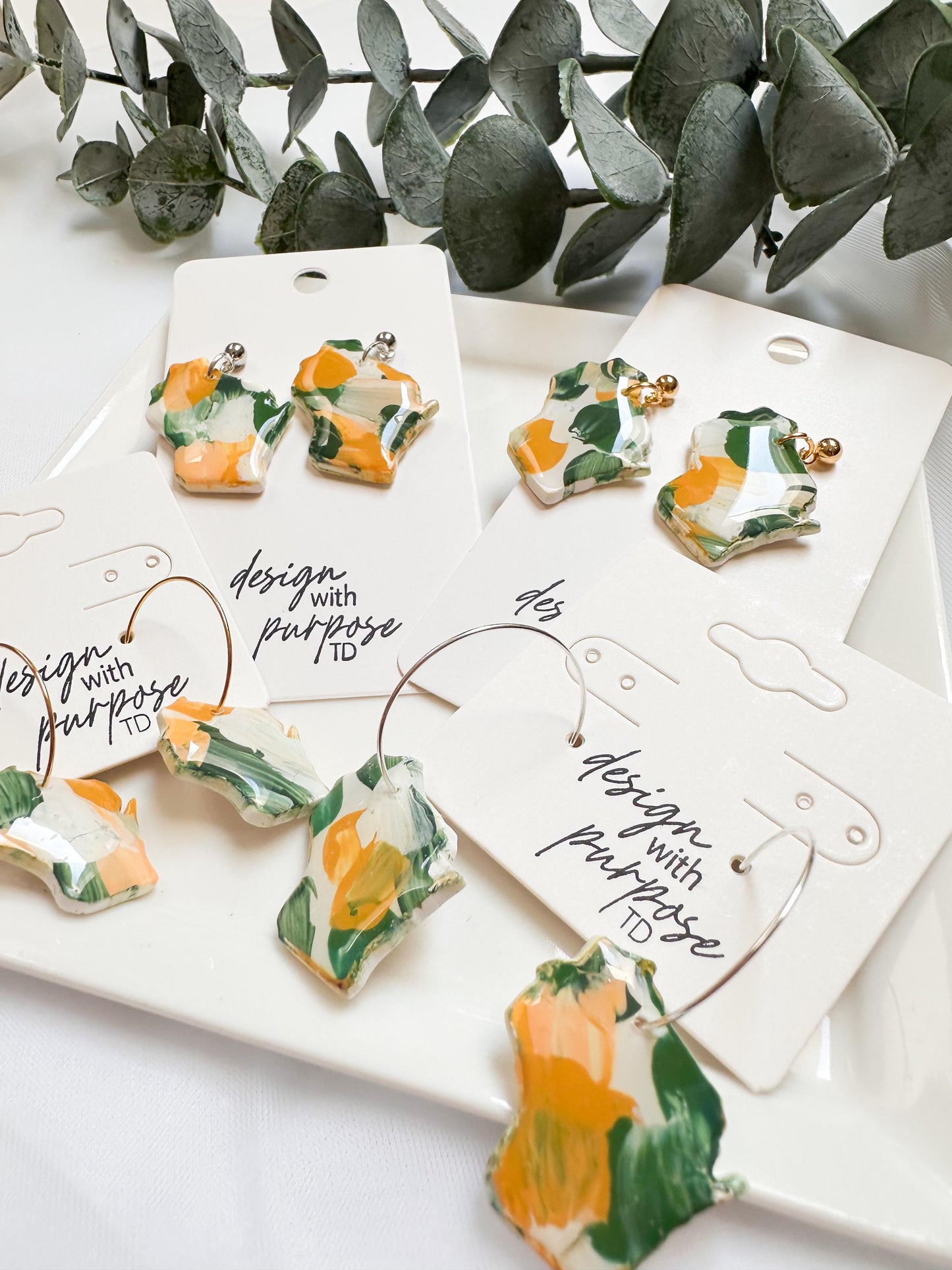 Hand Painted Green Bay Packers Earrings