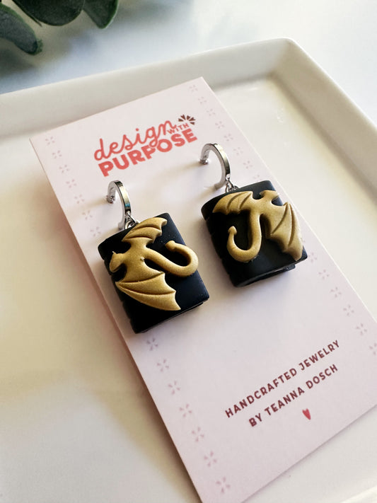 Dragon Book Earrings