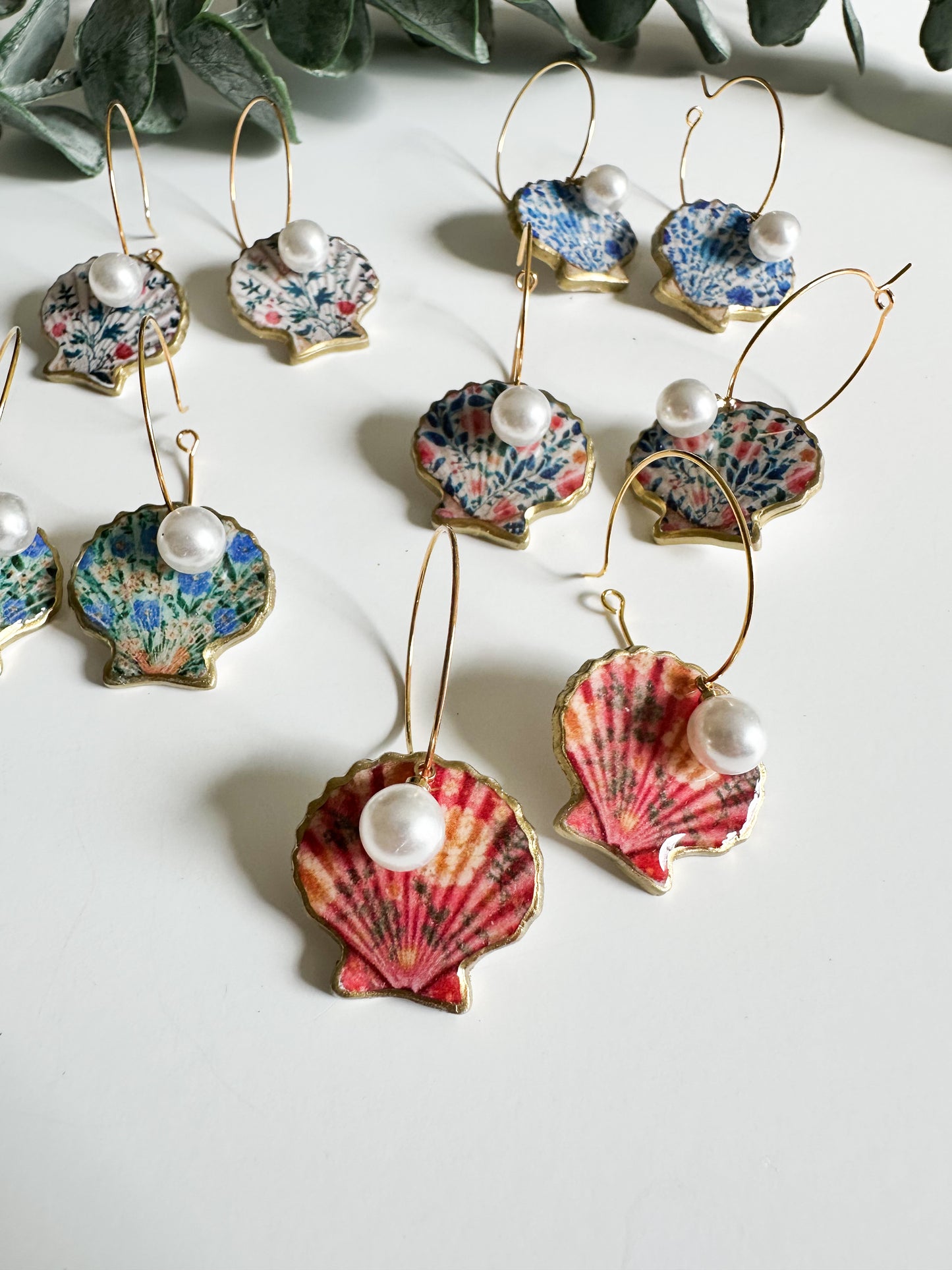 Vintage Pattern Shell Earrings