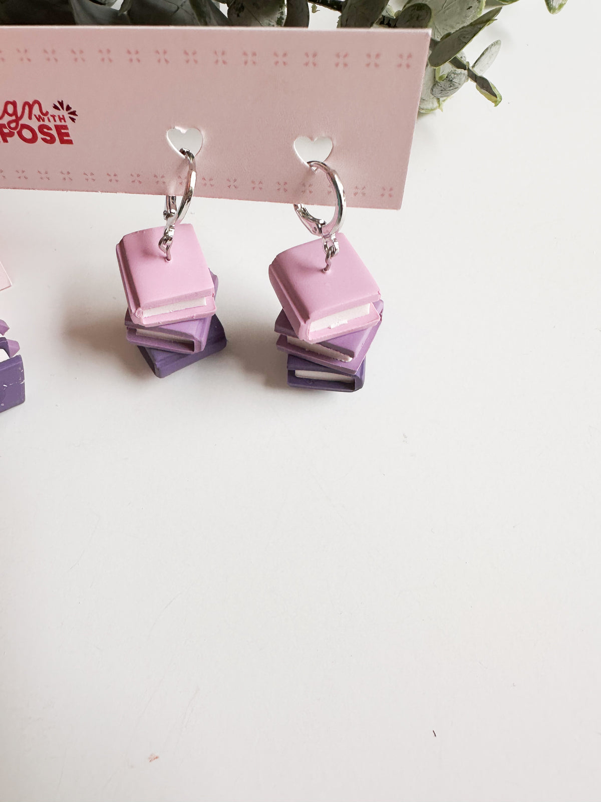 Floral Book Stack Earrings