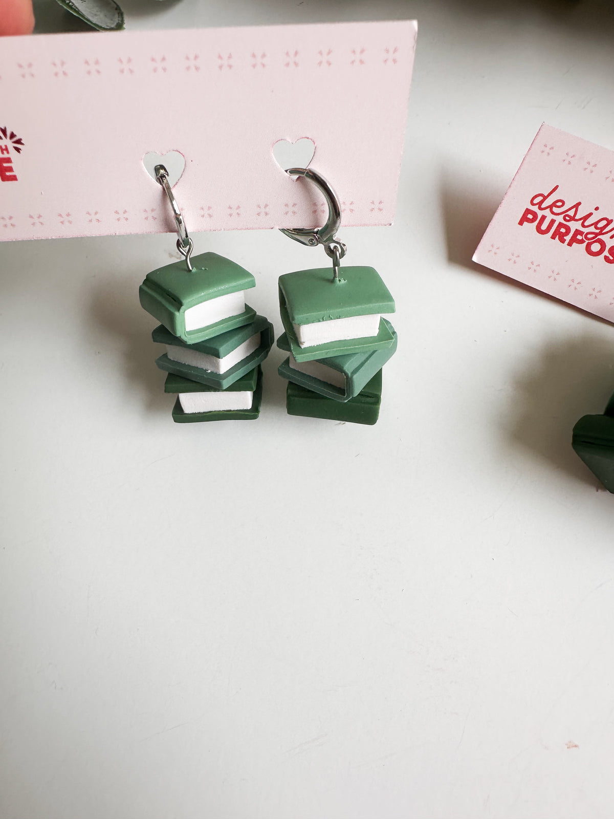 Floral Book Stack Earrings