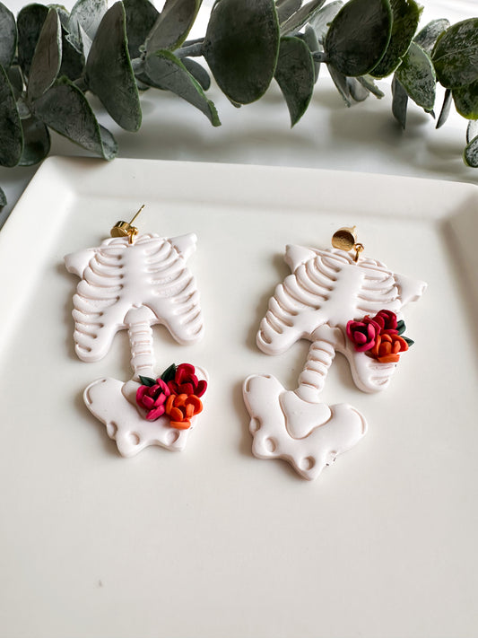 Floral Skeleton Earrings