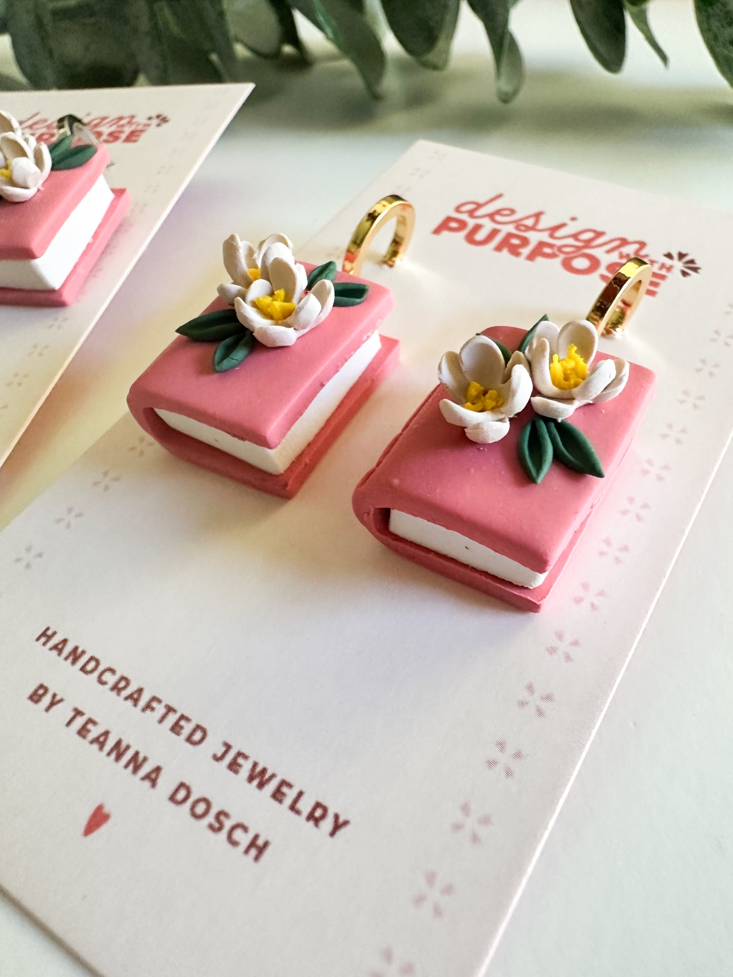 Floral Book Earrings