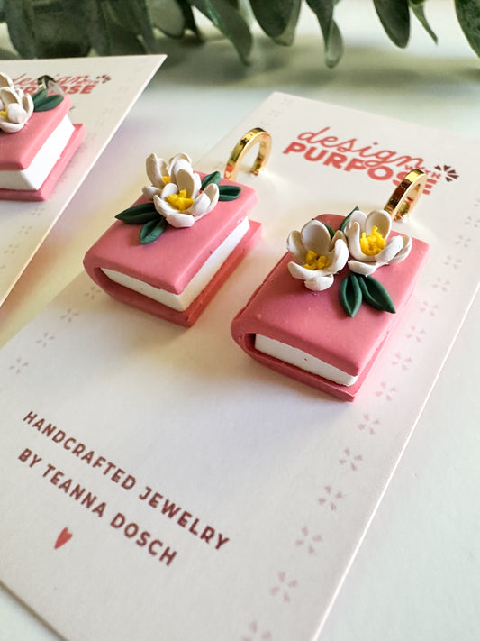 Floral Book Earrings