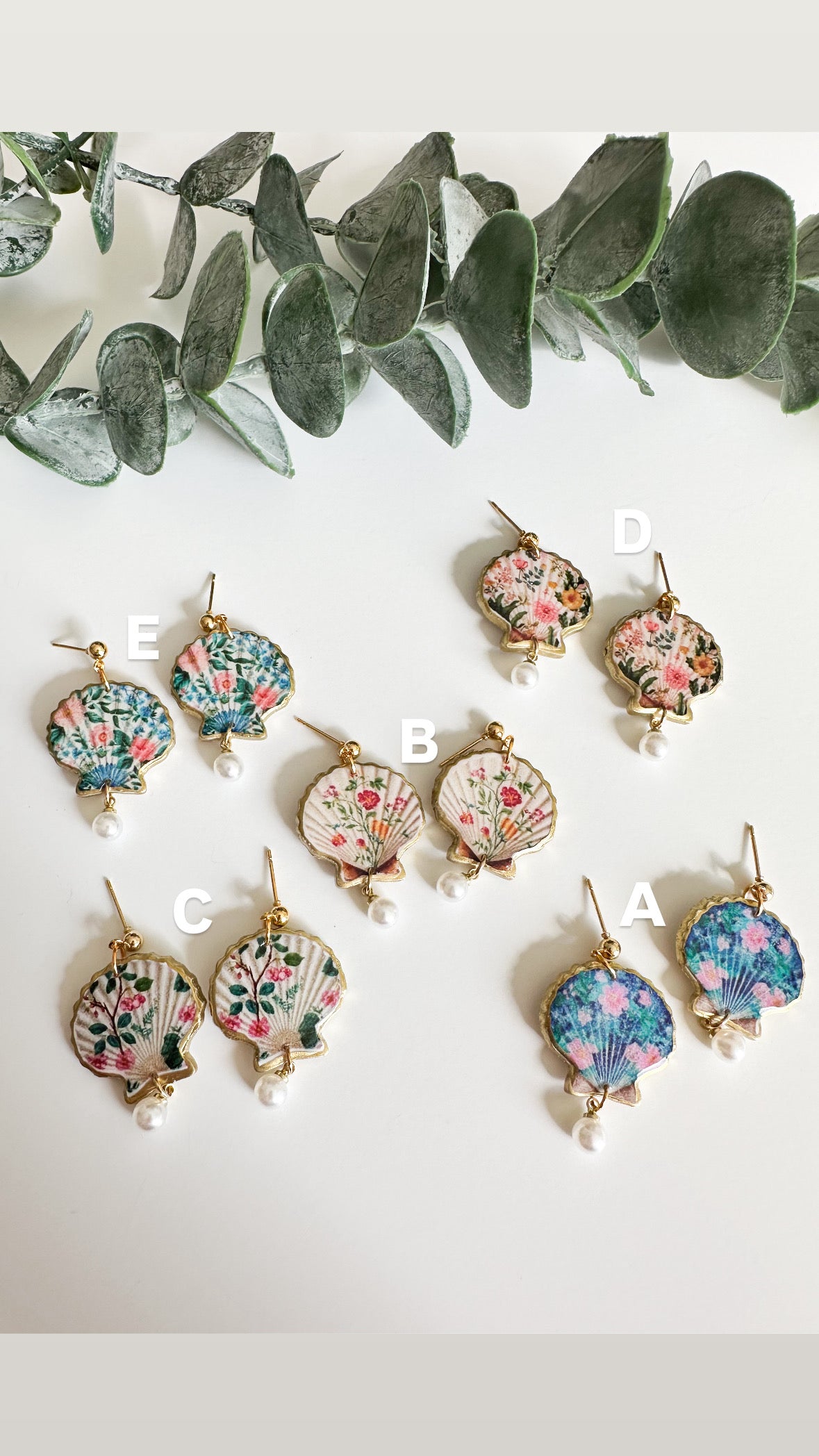 Vintage Pattern Shell Earrings