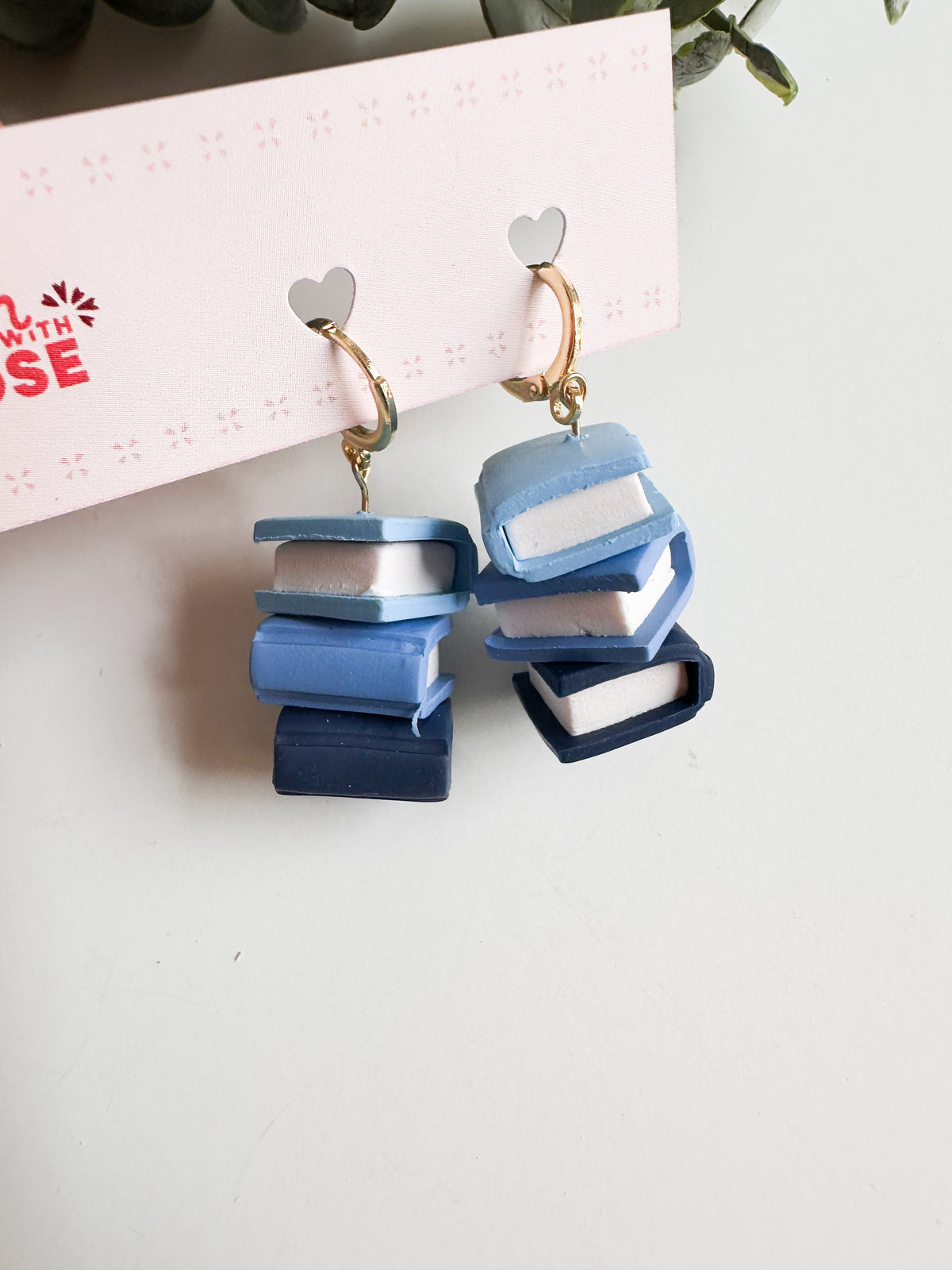Floral Book Stack Earrings