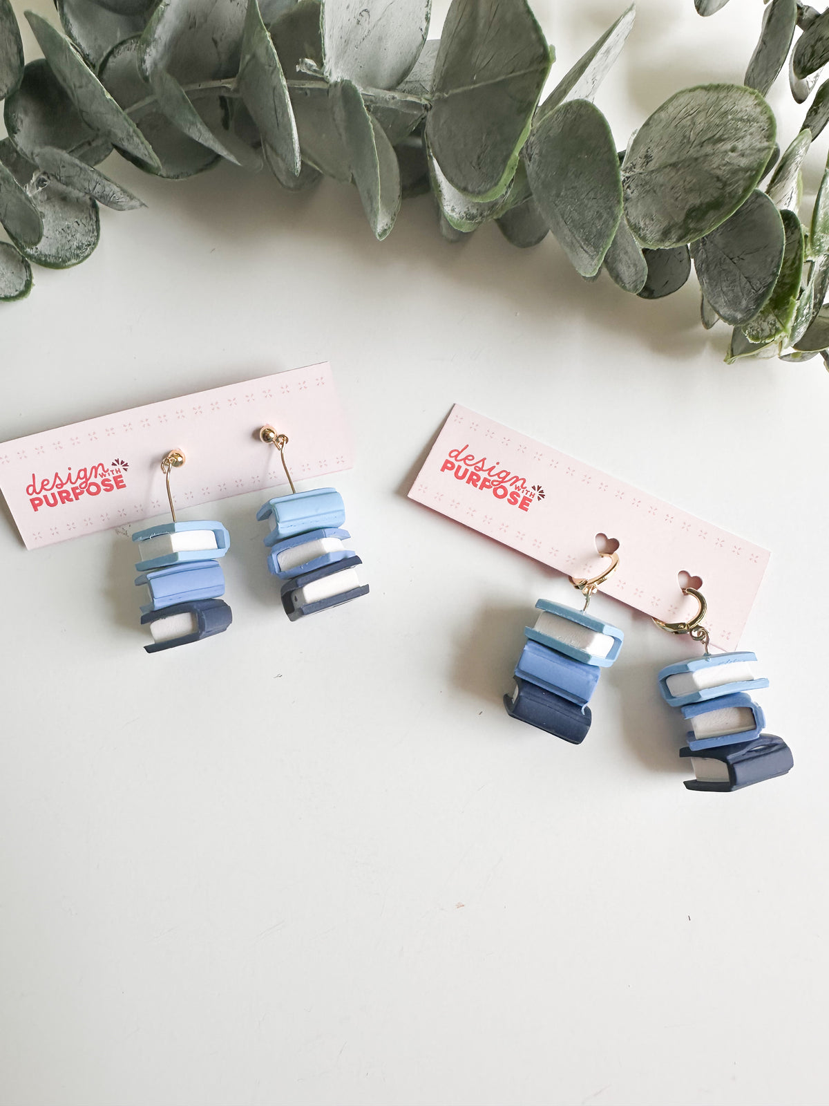 Floral Book Stack Earrings