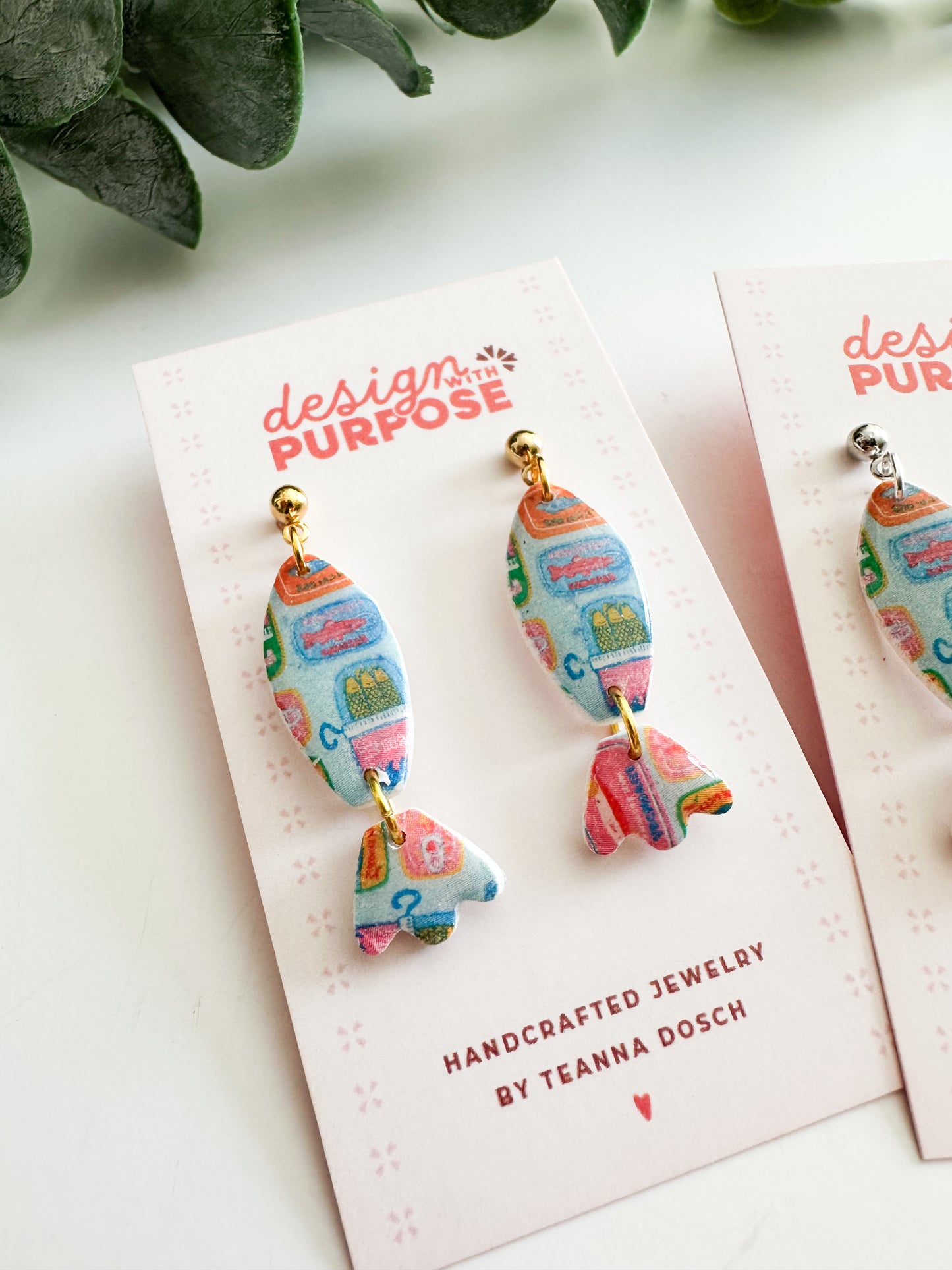 Sardine Print Earrings