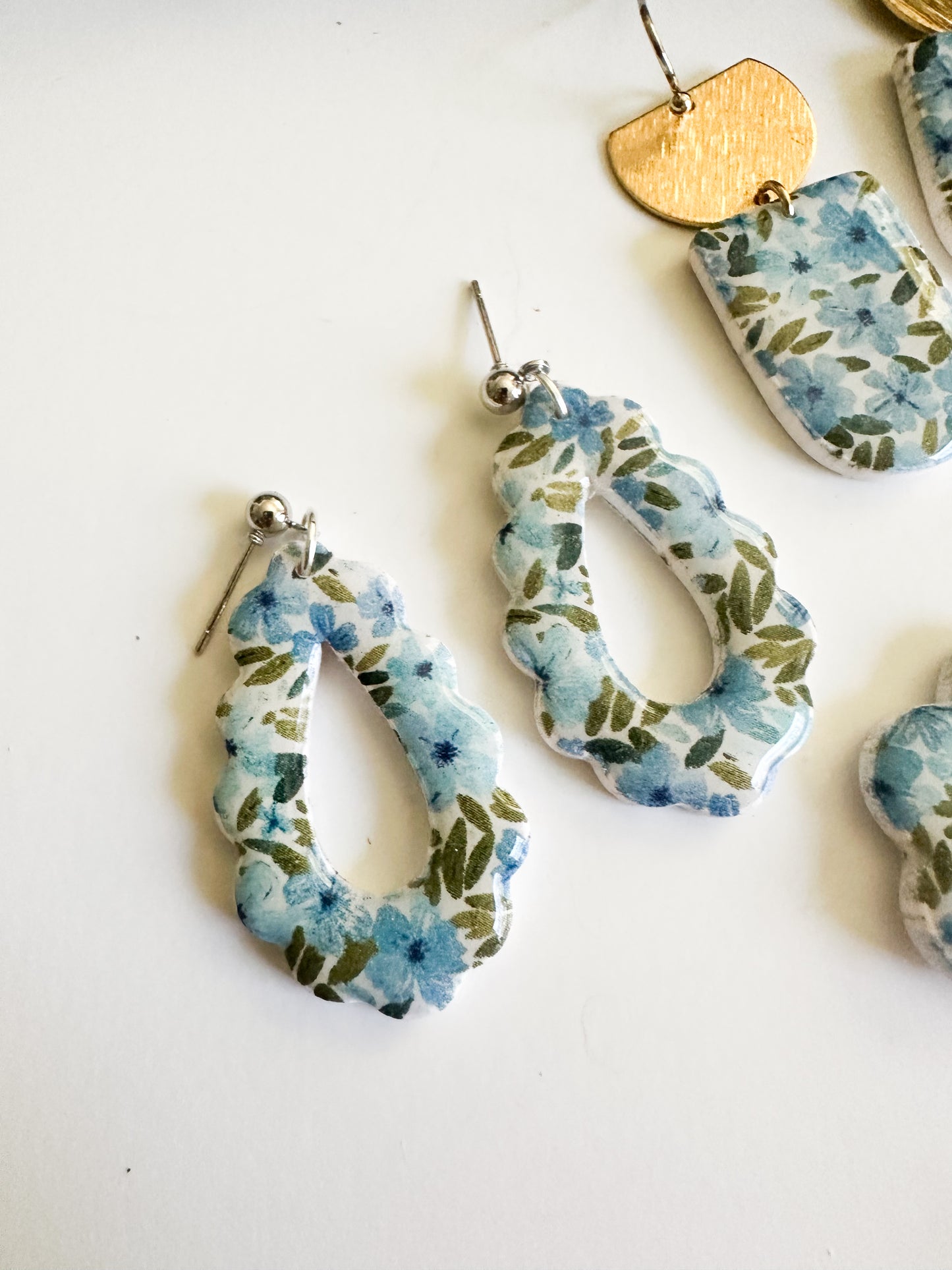 Blue Floral Earrings