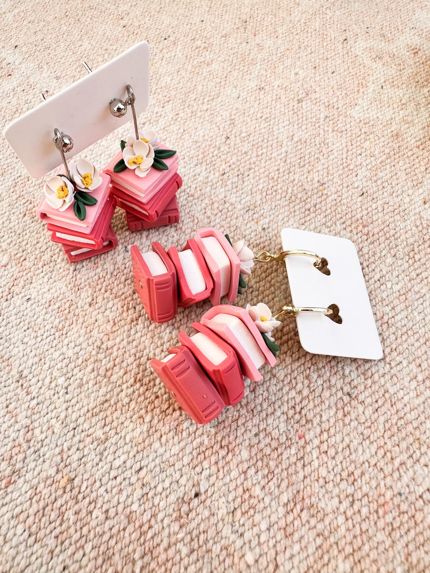 Floral Book Stack Earrings