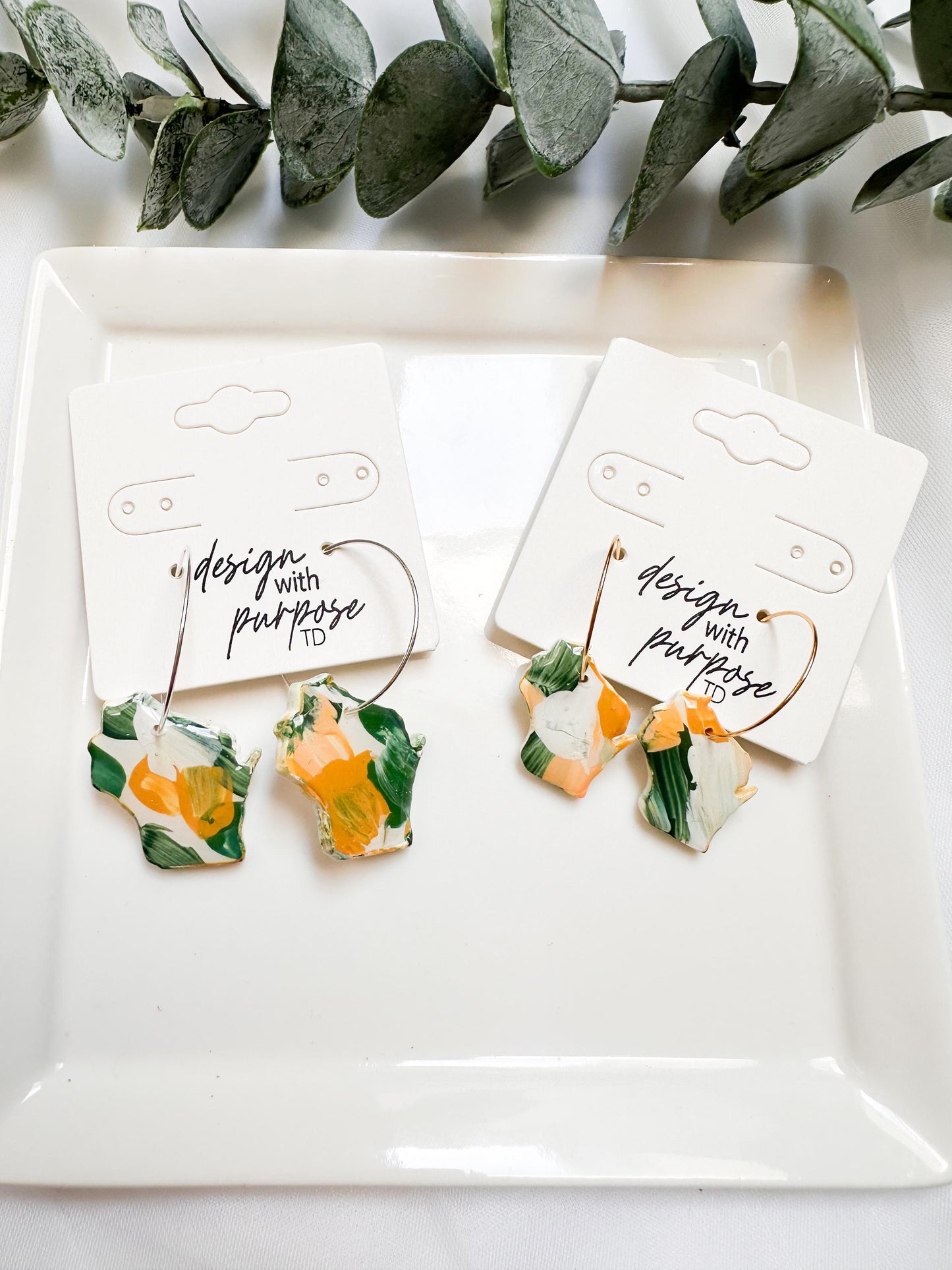 Hand Painted Green Bay Packers Earrings