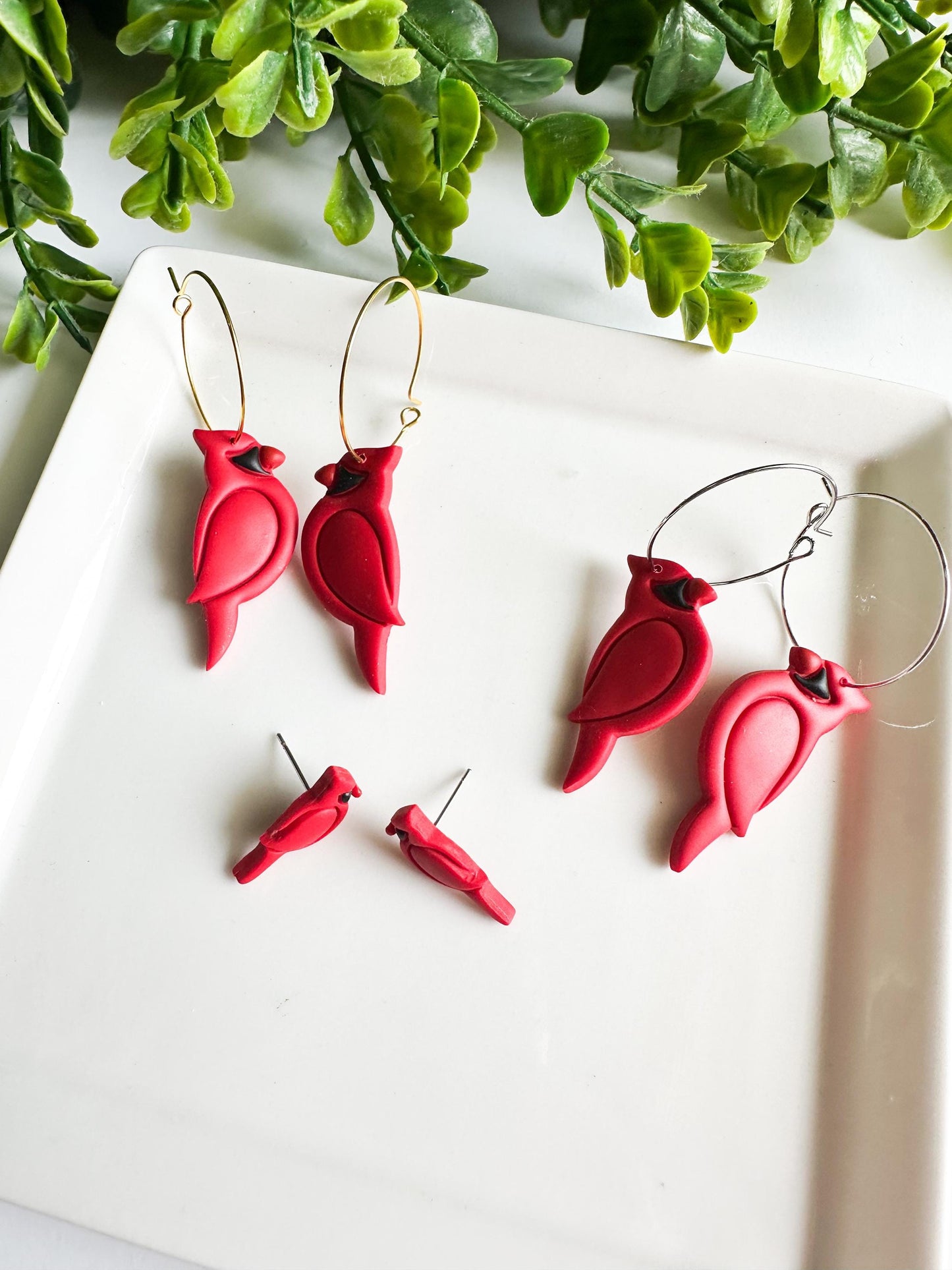 Cardinal Earrings