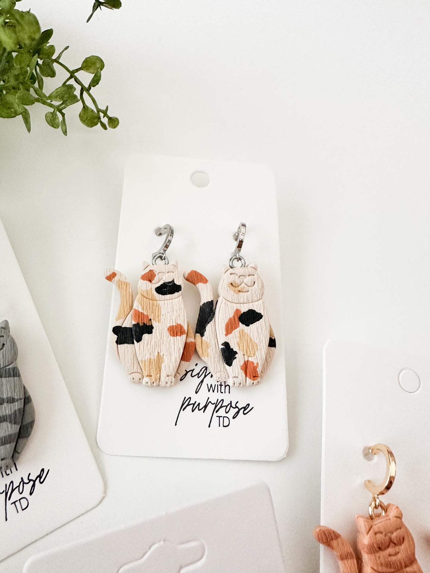 Cat Dangle Earrings